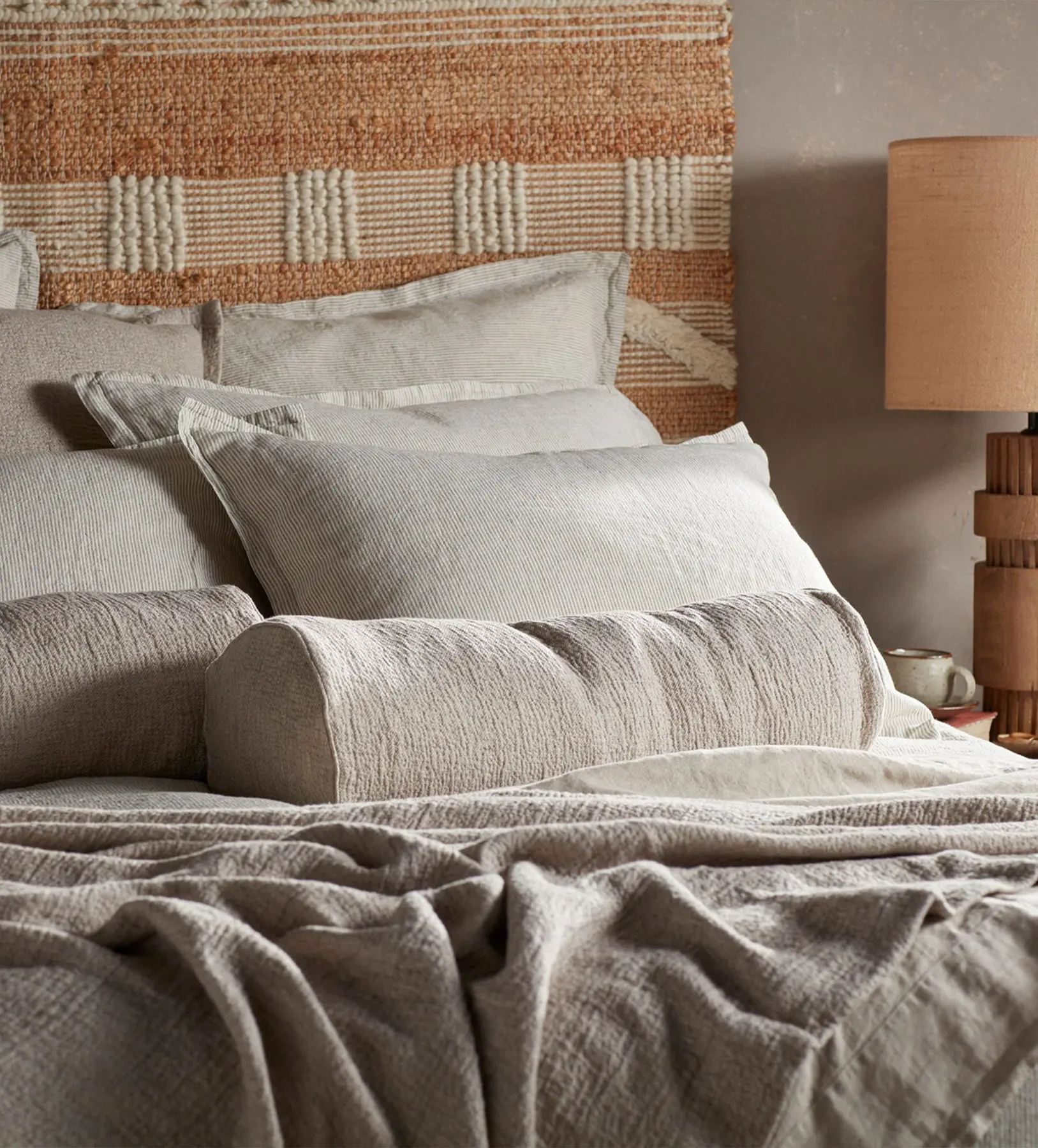 Natural Sid Stripe 100% Linen Bed Linen - Image 3