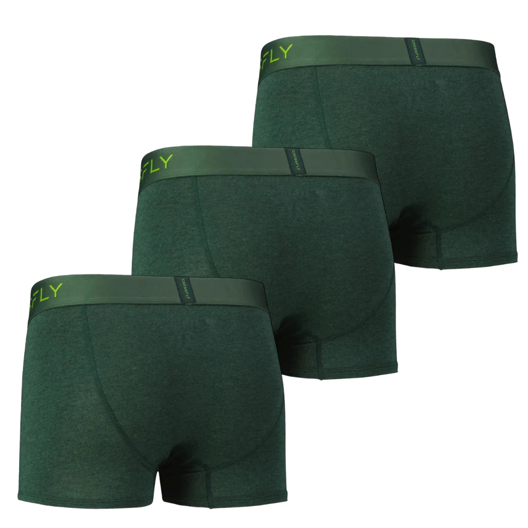 3-pack: IKON Men's 3" Trunks - Green Marle - Image 3