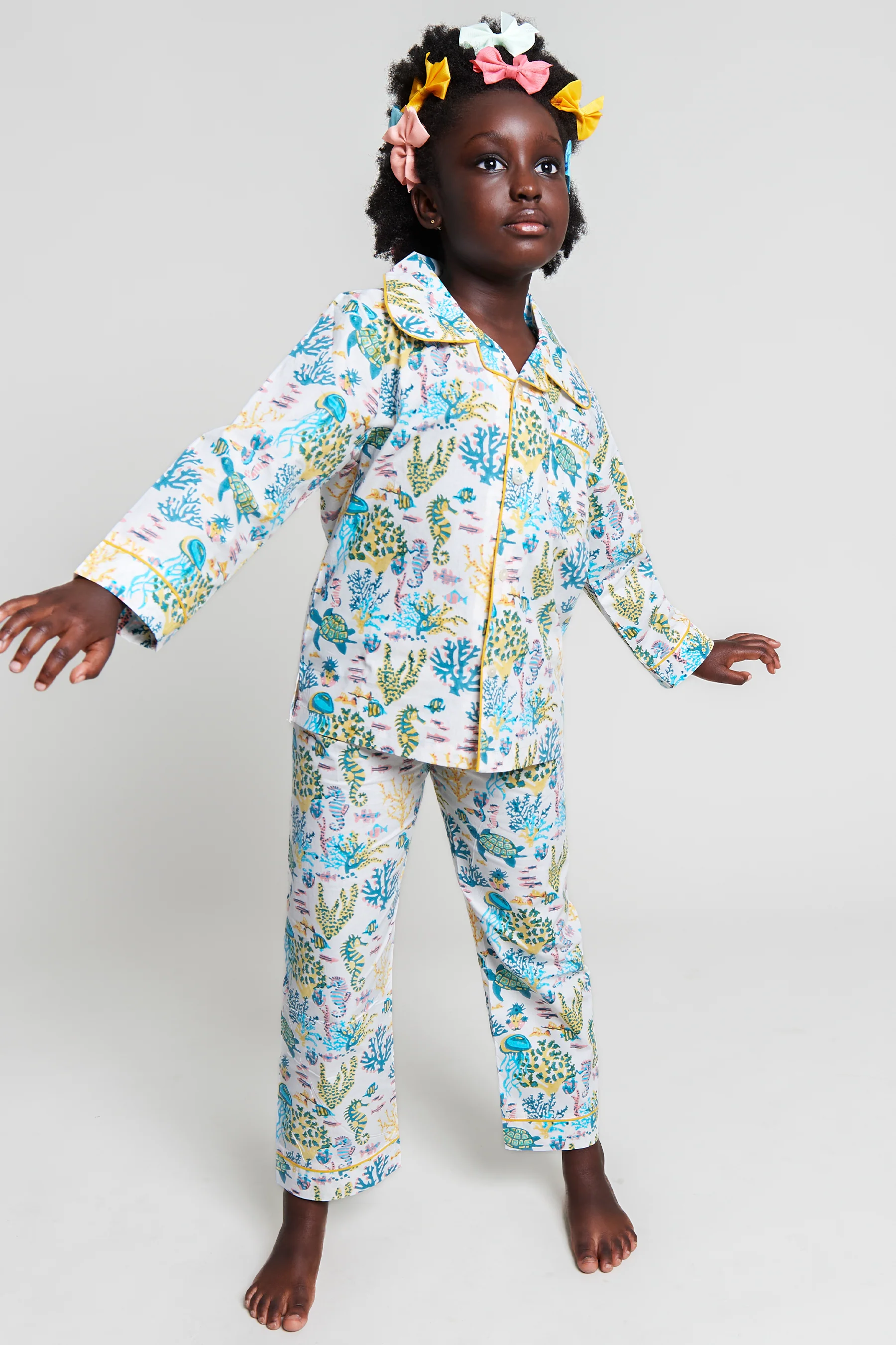 a fin-tastic dance off Kids Organic Cotton Pyjama Trouser Set