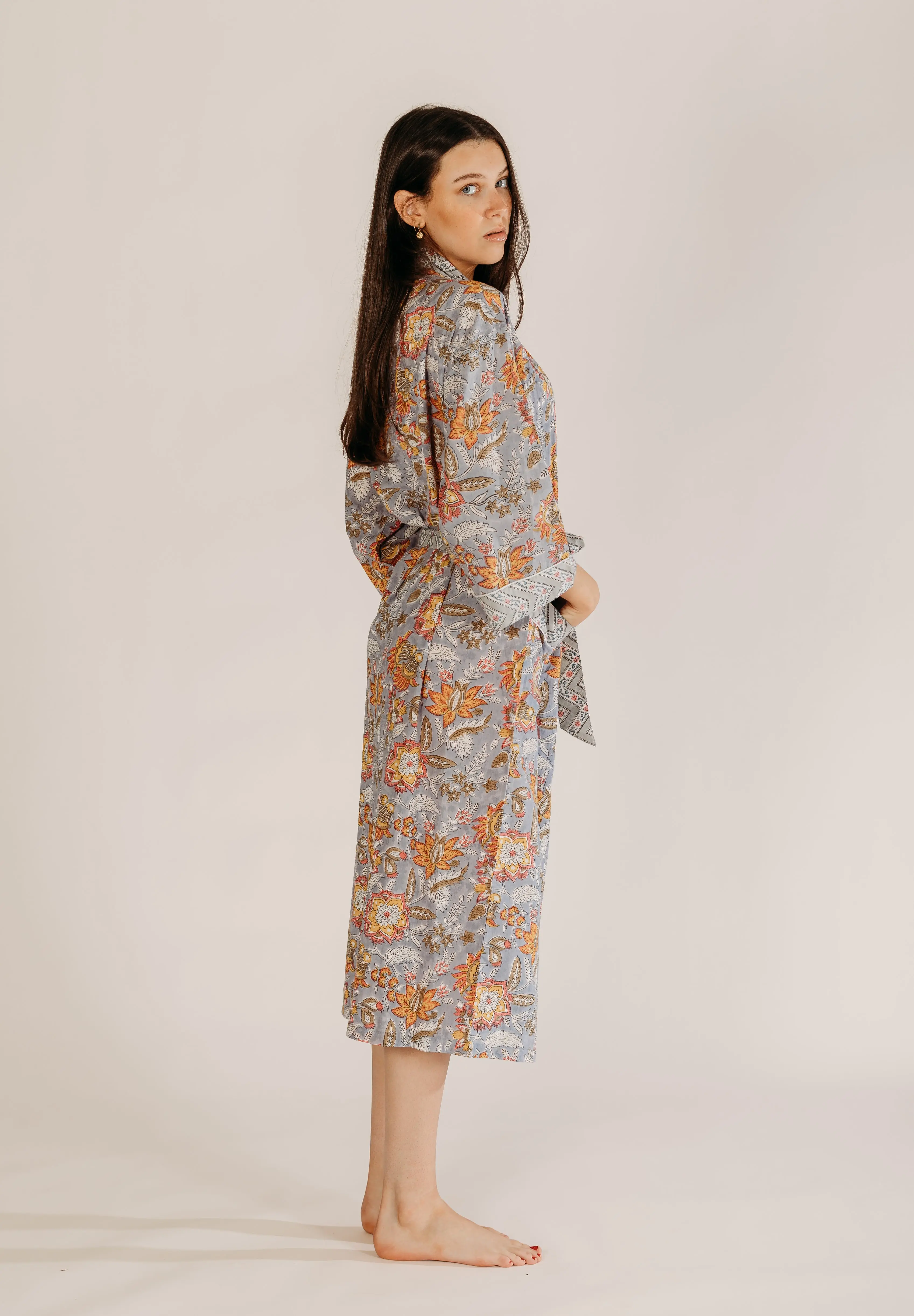 Aarti Block Printed Cotton Robe - Image 11
