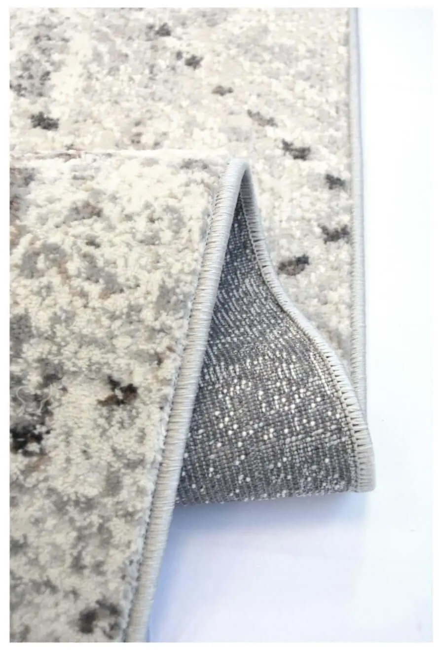 Abstract Vintage Cream & Grey Rug | D176A - Image 4