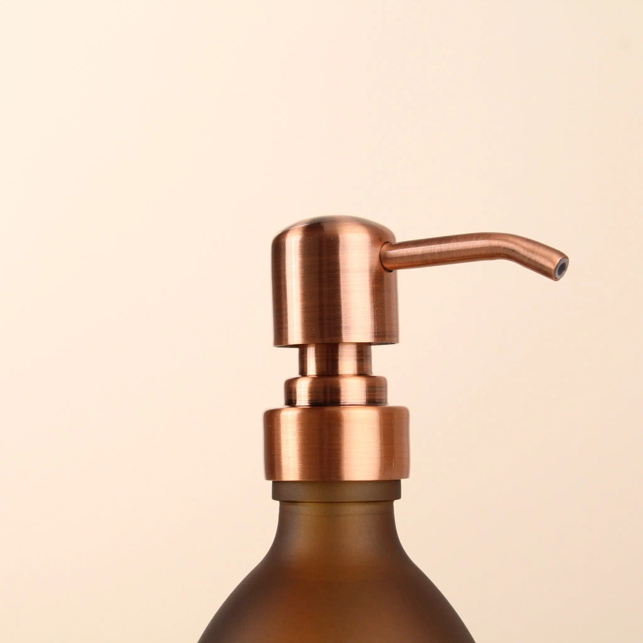 Acacia Tray & Frosted Amber Glass Dispenser Triple Set - Image 9