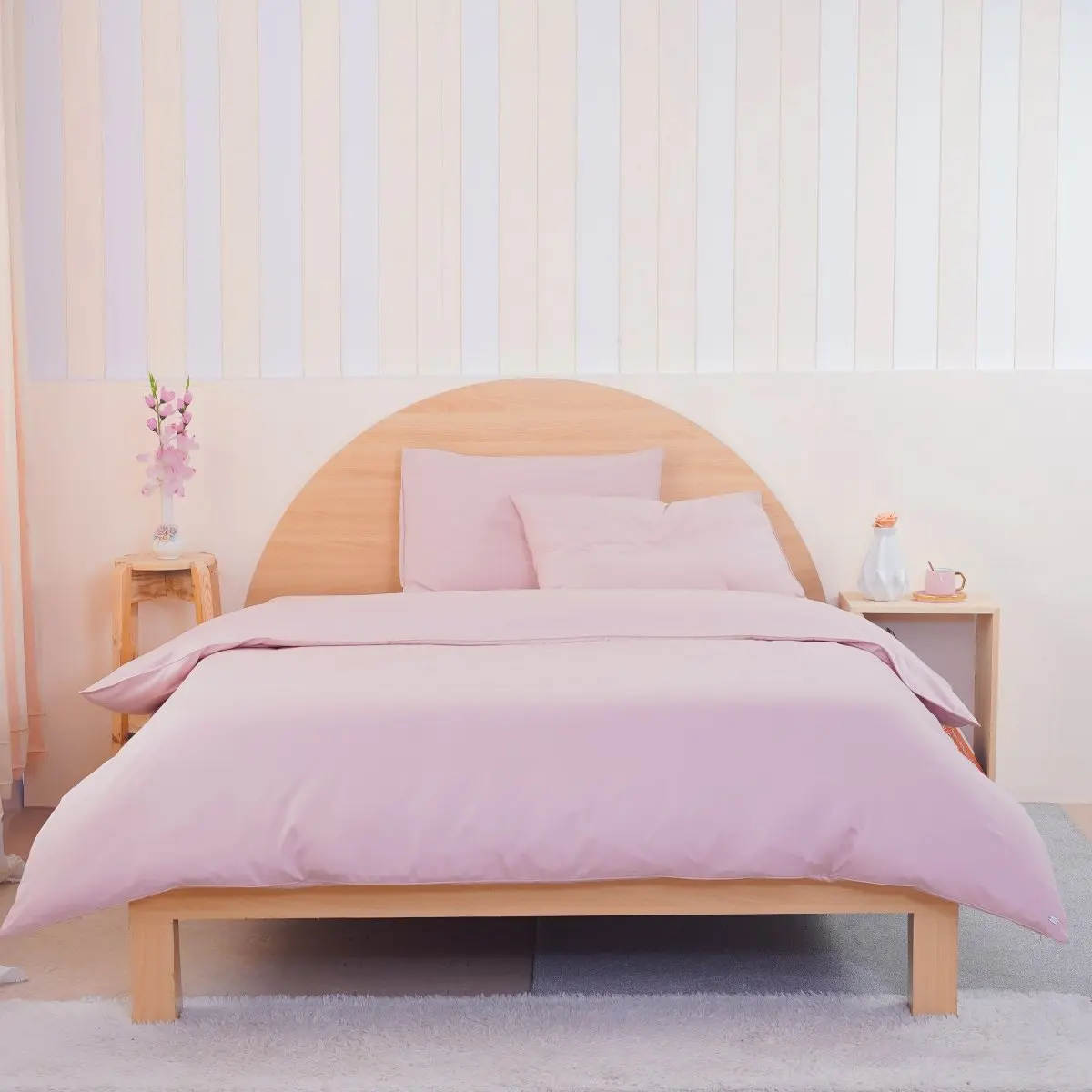 Ackly Bamboo - Blush Pink Duvet Cover - Image 4