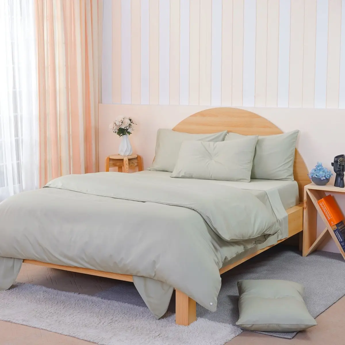 Ackly Bamboo - Sage Green Duvet Cover - Image 2