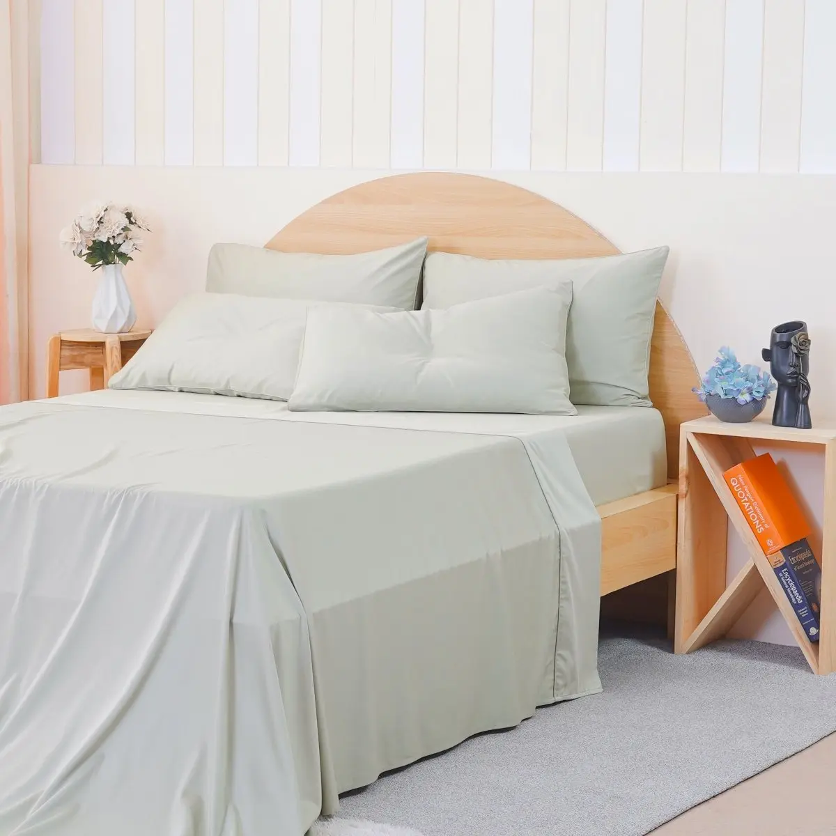 Ackly Bamboo - Sage Green Flat Sheet - Image 5