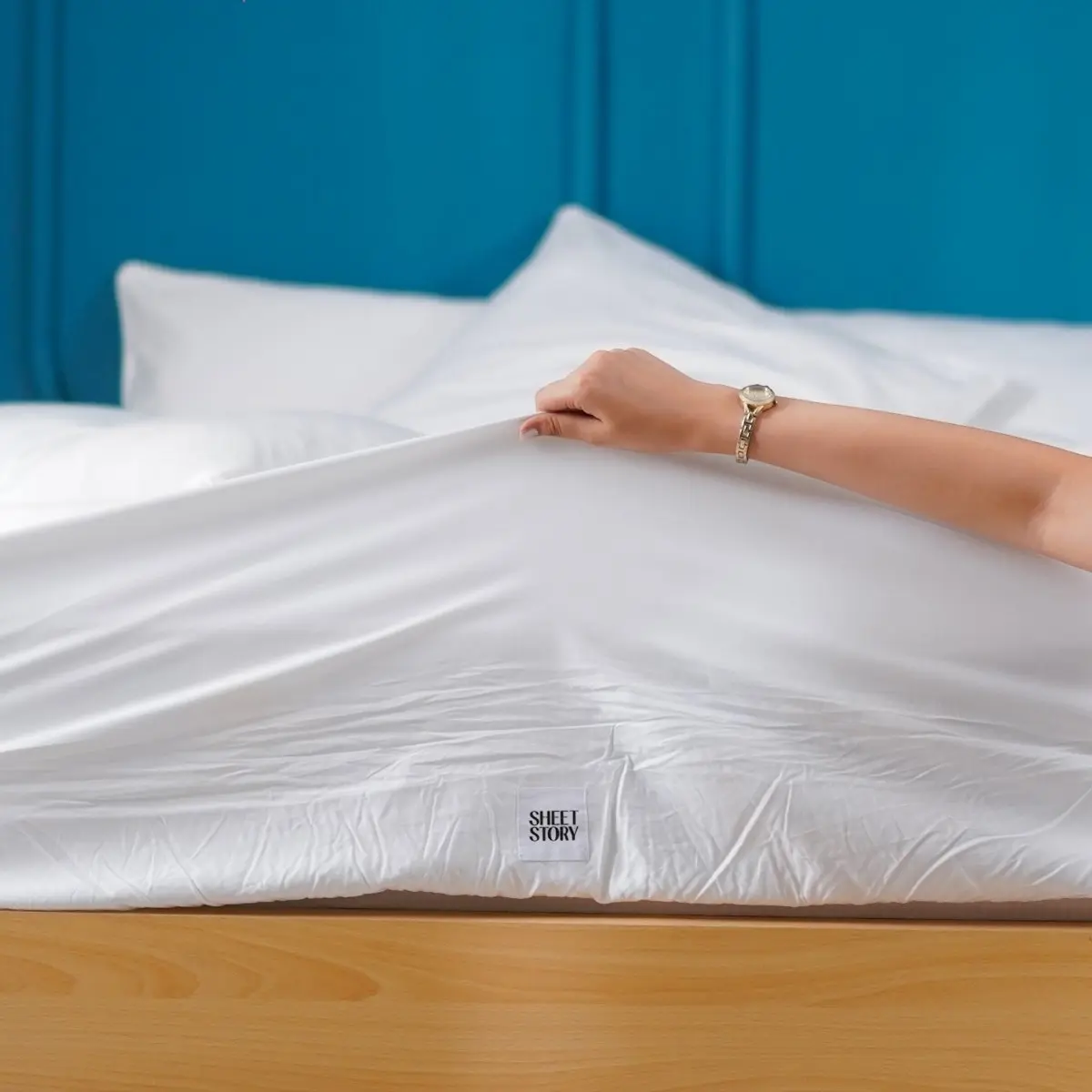 Ackly Bamboo - White Fitted Sheet - Image 4