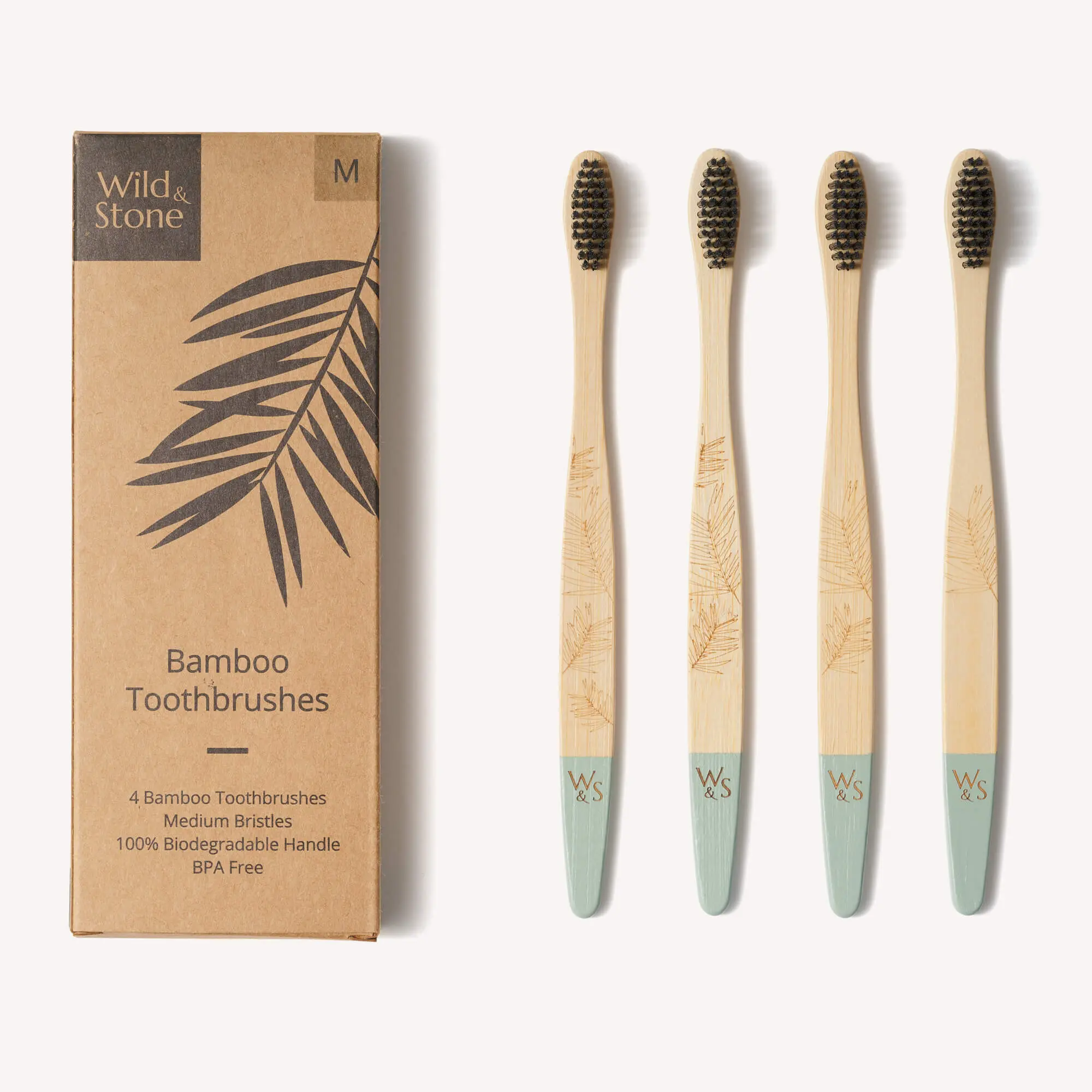 Adult Bamboo Toothbrush - 4 Pack - Medium Bristles - Image 4