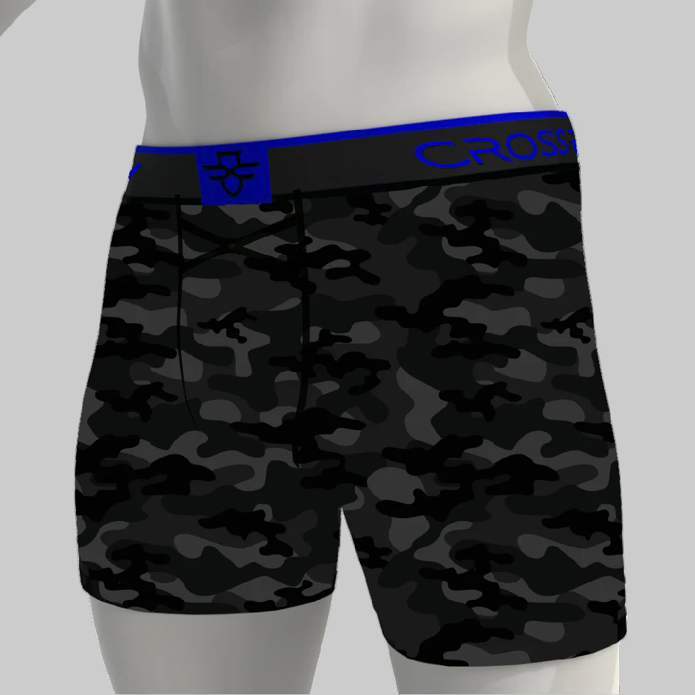 Aero Pro 9" Boxers - Camo / Royal Blue - Image 2
