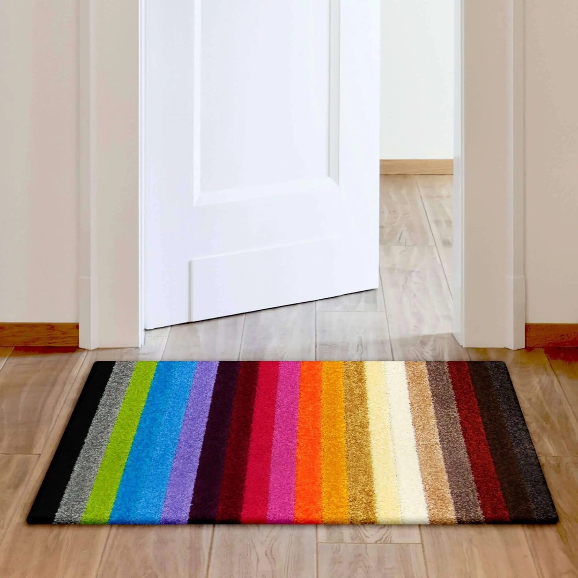 Alya Striped Multicolour Rugs | 117M - Image 5