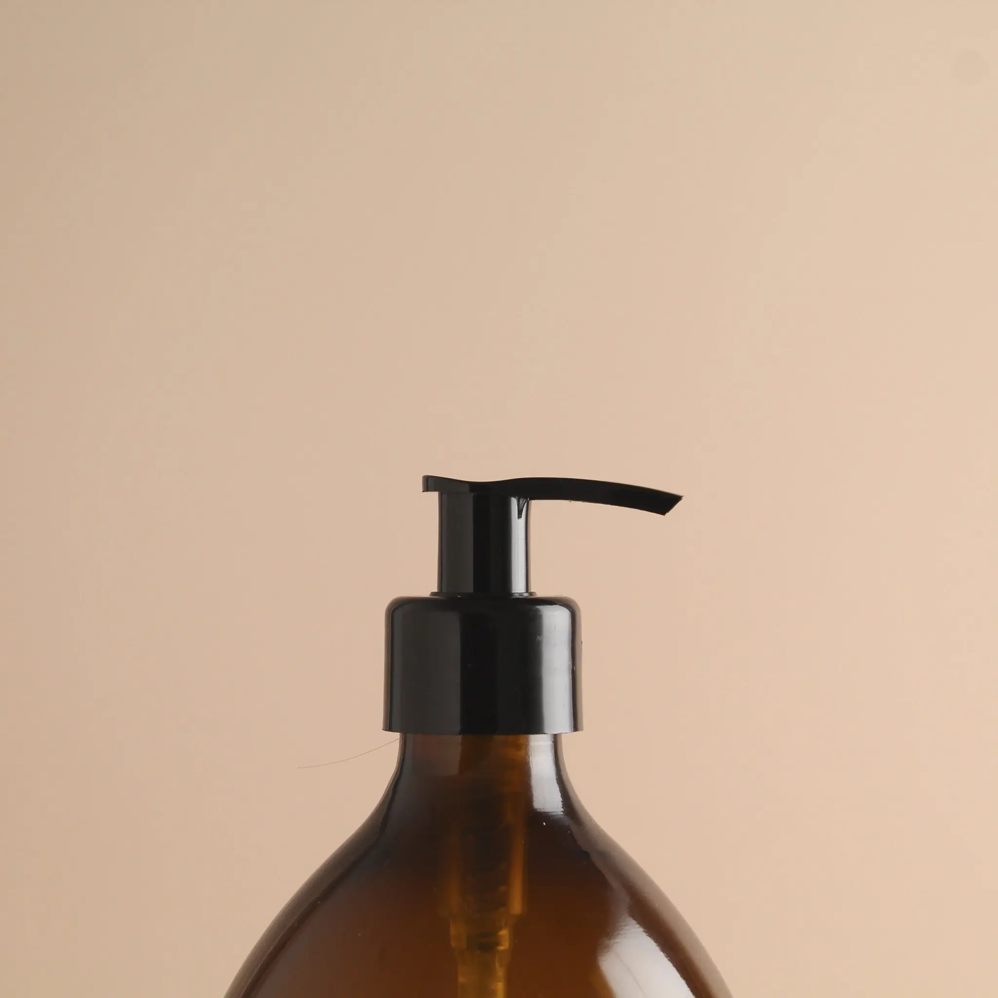 Amber Glass Dispenser Bottle With Black Pump - Image 7
