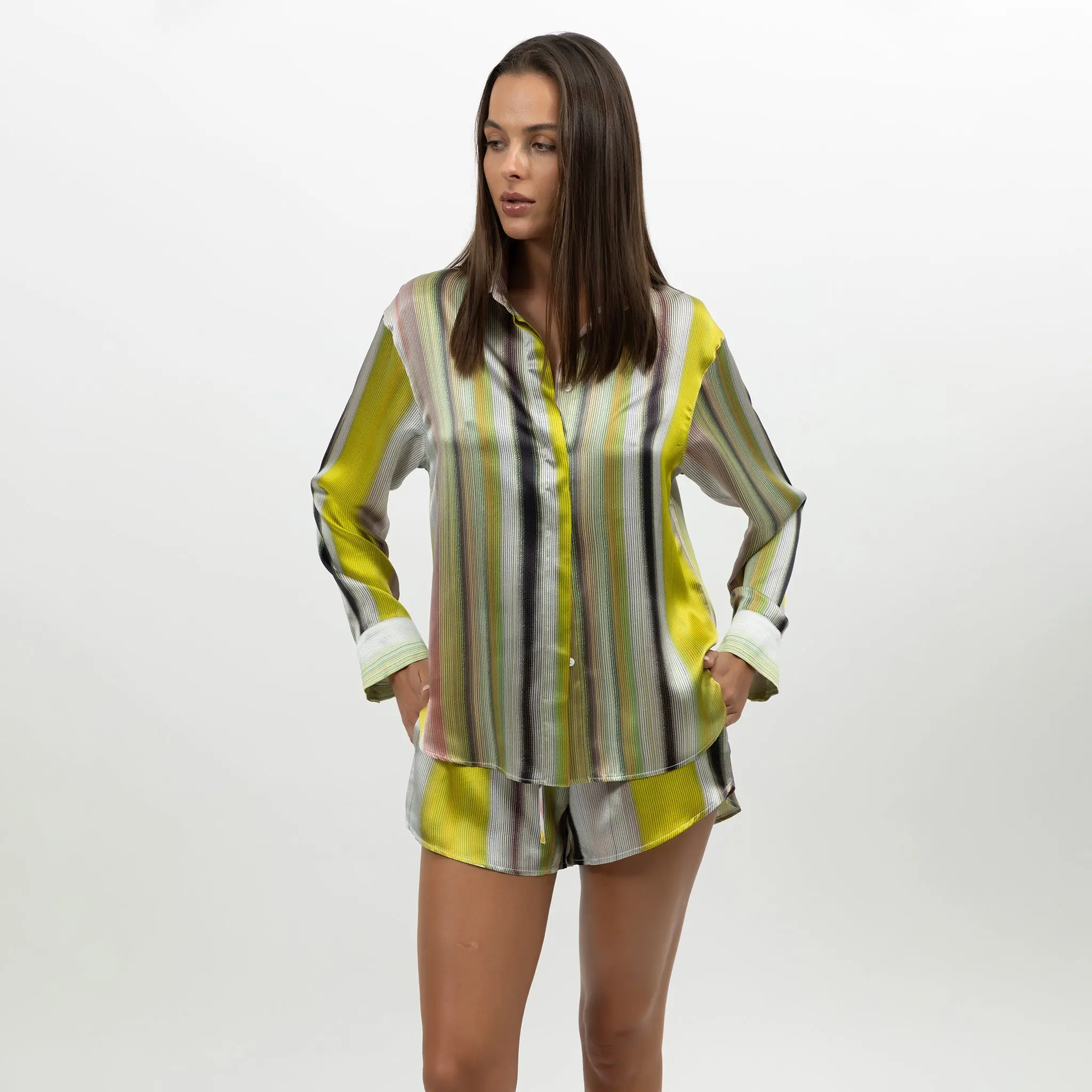 Art Stripes Silk Shirt - Image 10