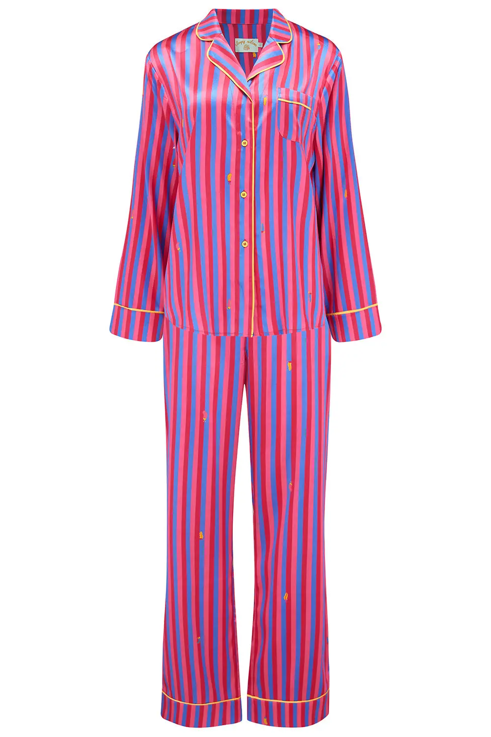 Aurelie Crimson Stripe Silk Shirt - Image 5
