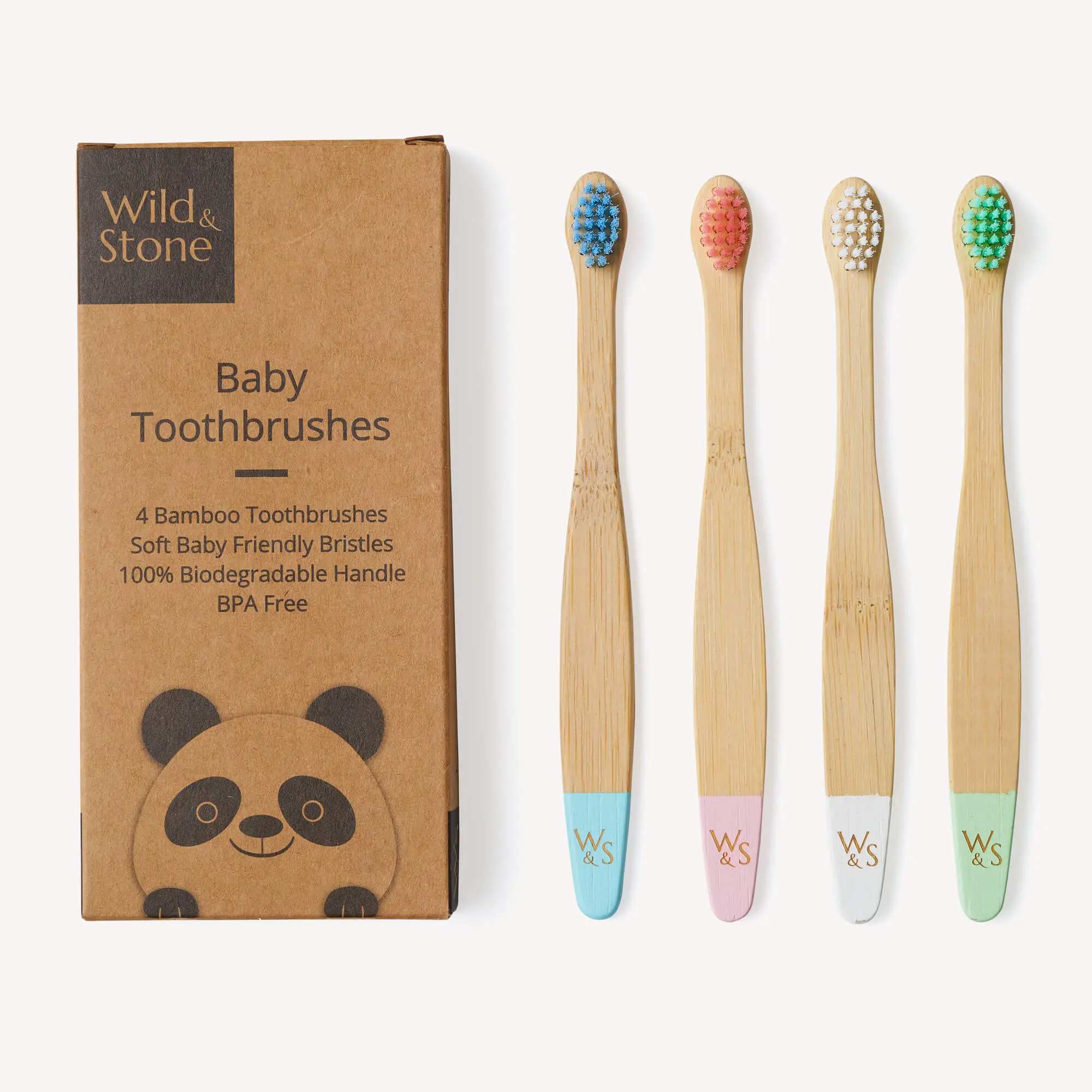Baby Bamboo Toothbrush - 4 Pack - Extra Soft Bristles - Image 4