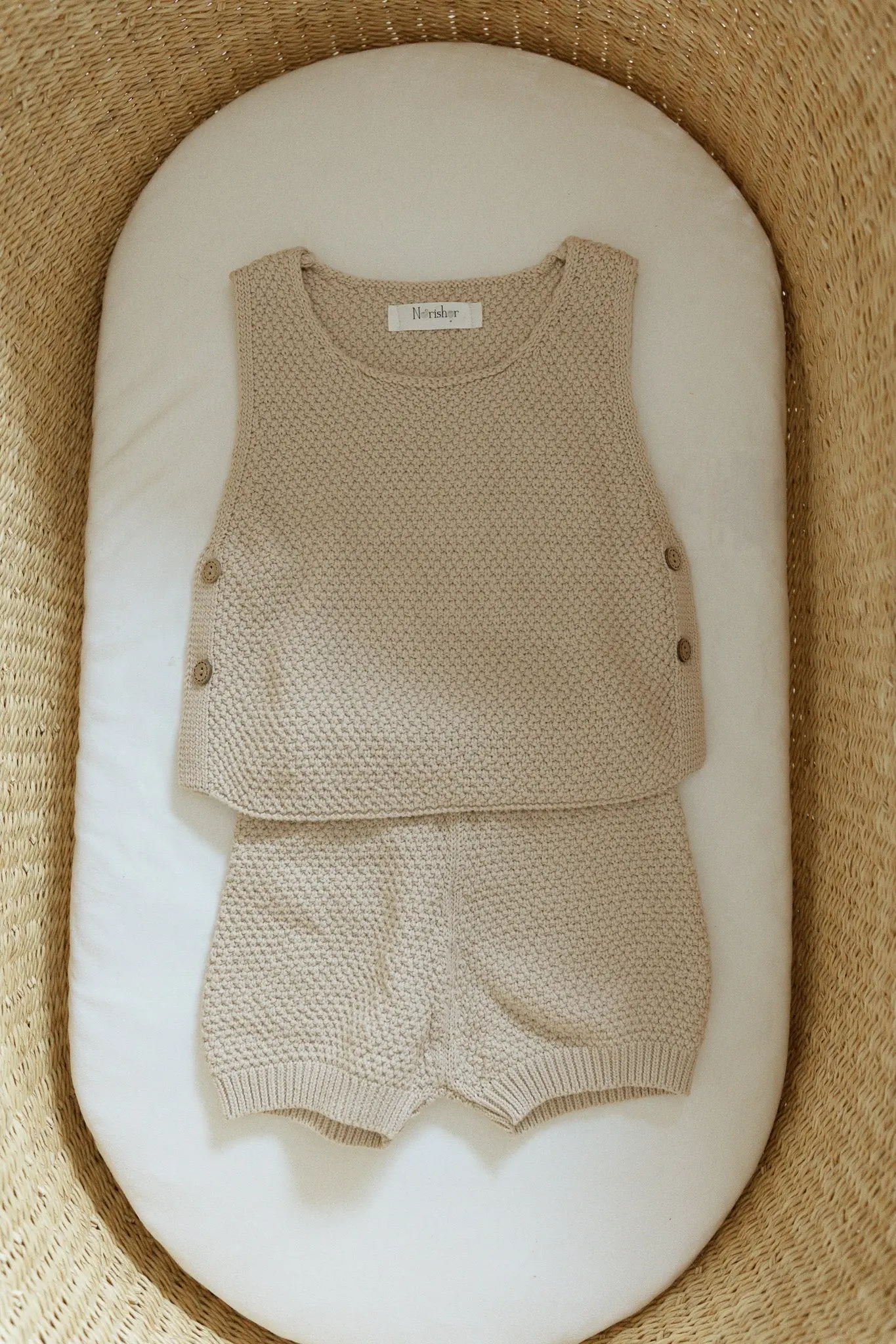 Baby Knitted Sleeveless Top & Shorts - Image 3