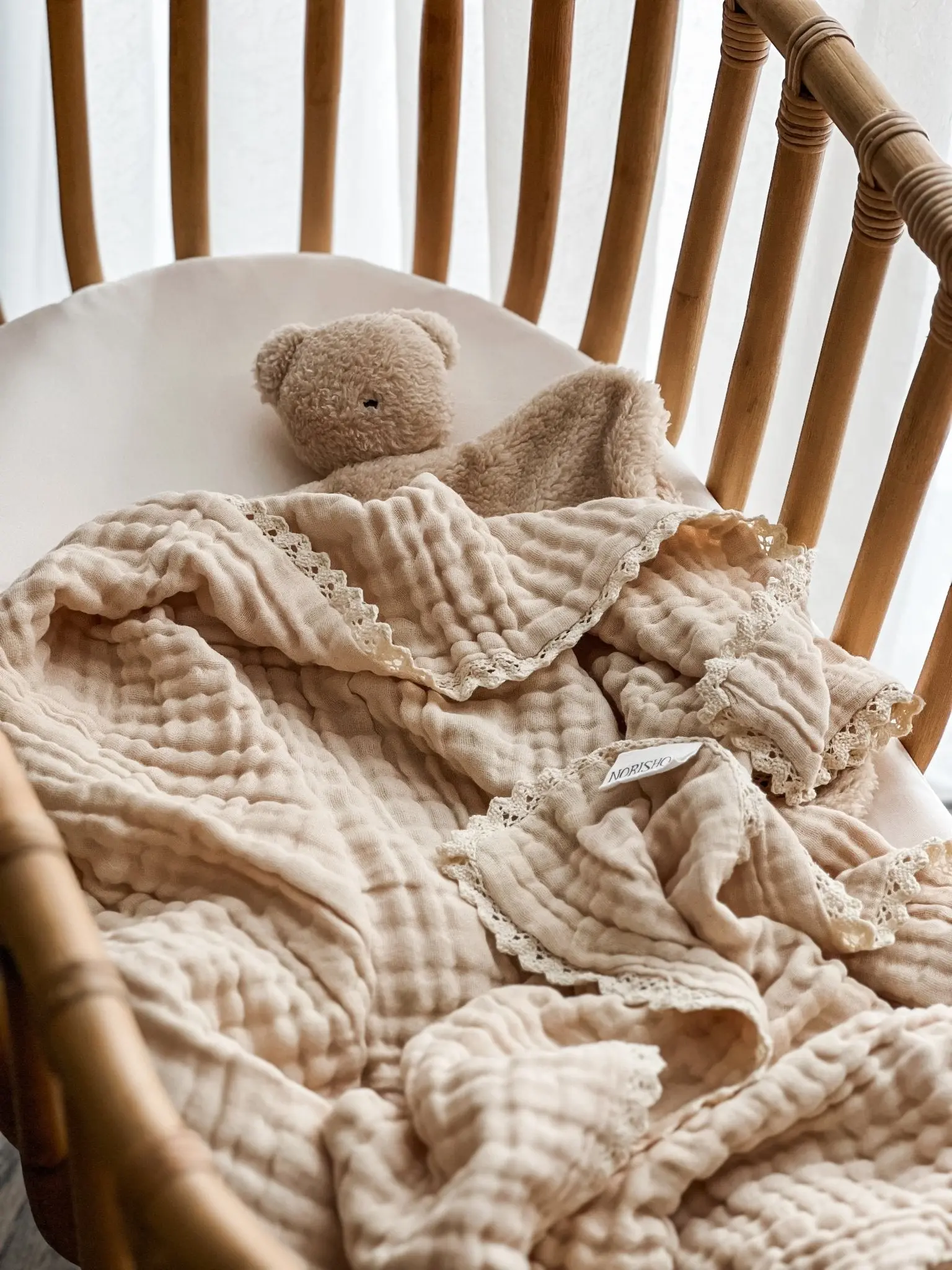 Baby Lace Muslin Blanket - Image 3