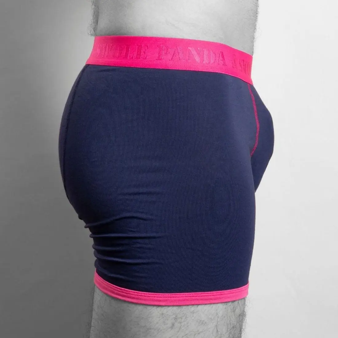Bamboo Boxers - Navy / Pink Band - Image 2