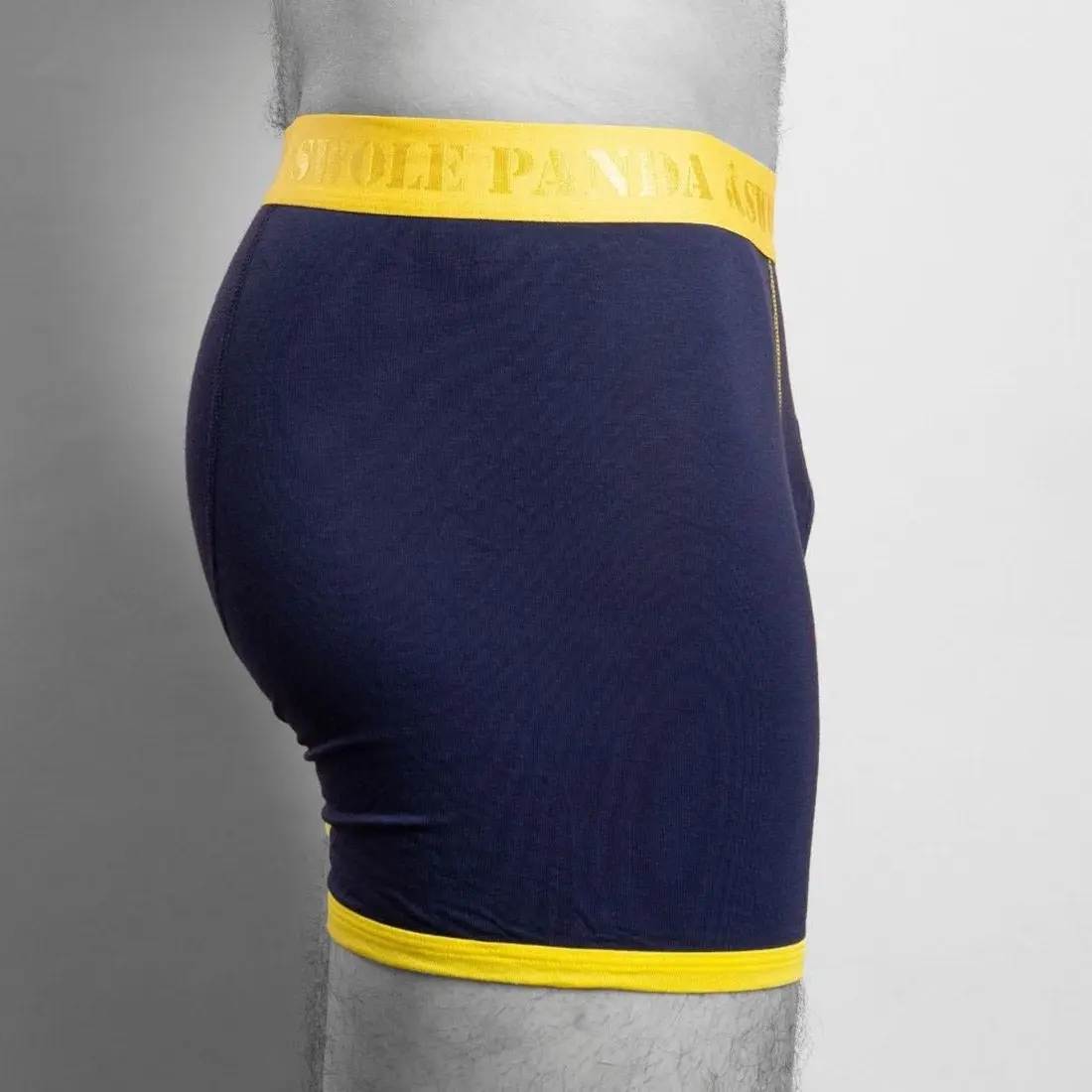 Bamboo Boxers - Navy / Yellow Band - Image 2