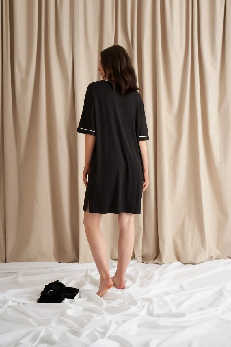 Black Bamboo Classic Tee Dress - Image 3