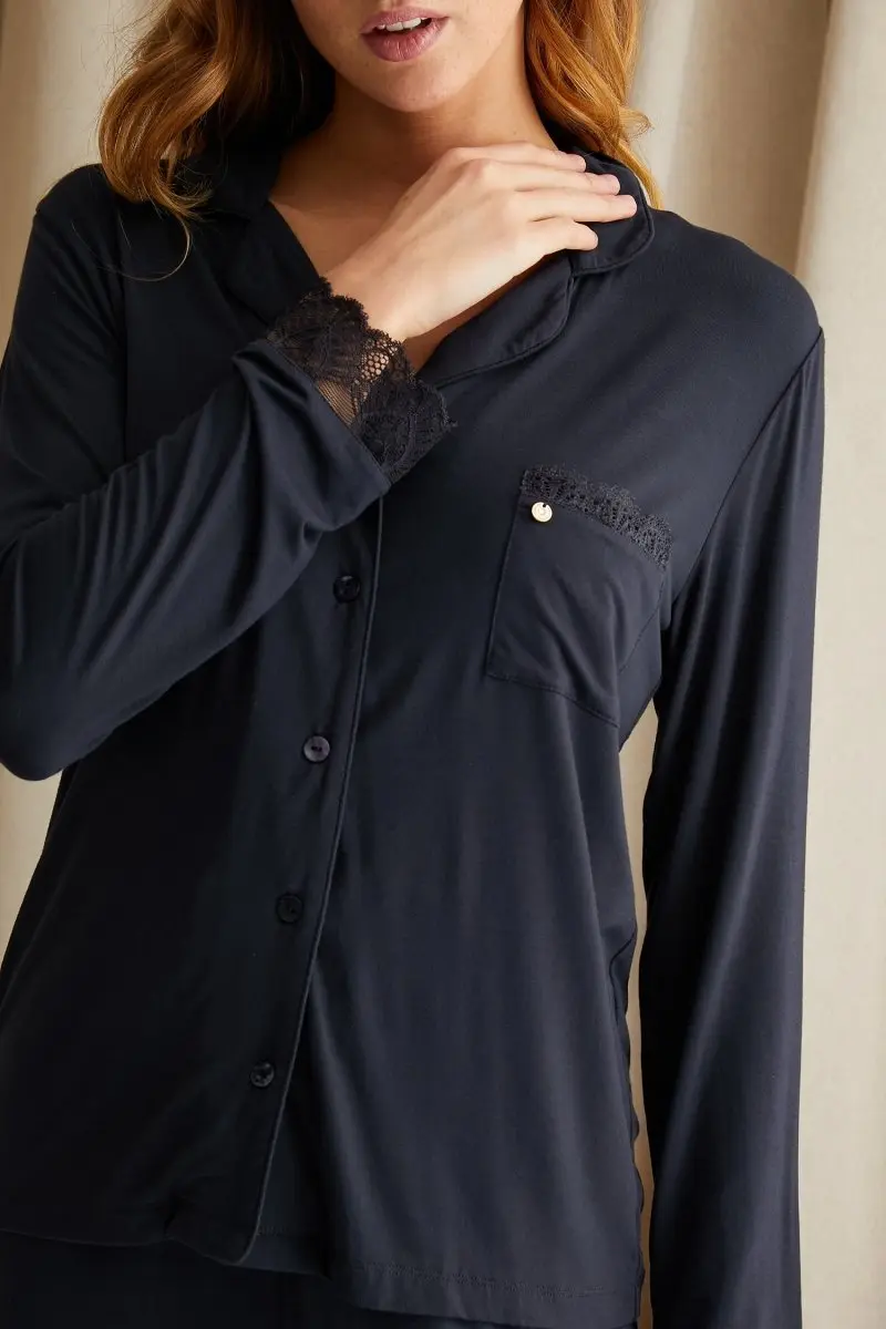 Raven Bamboo Lace Pyjama Set - Image 2