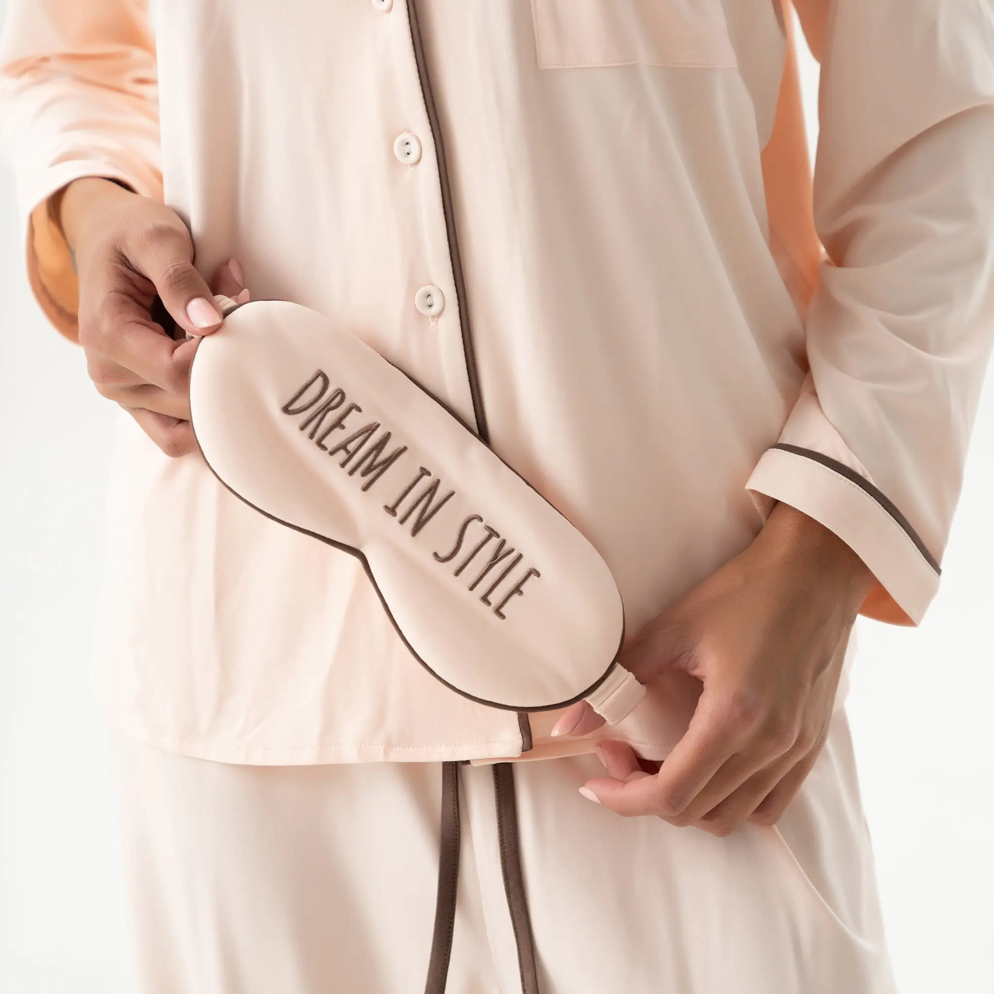Peach Powder Women's Bamboo Long Pyjama Set - Image 3