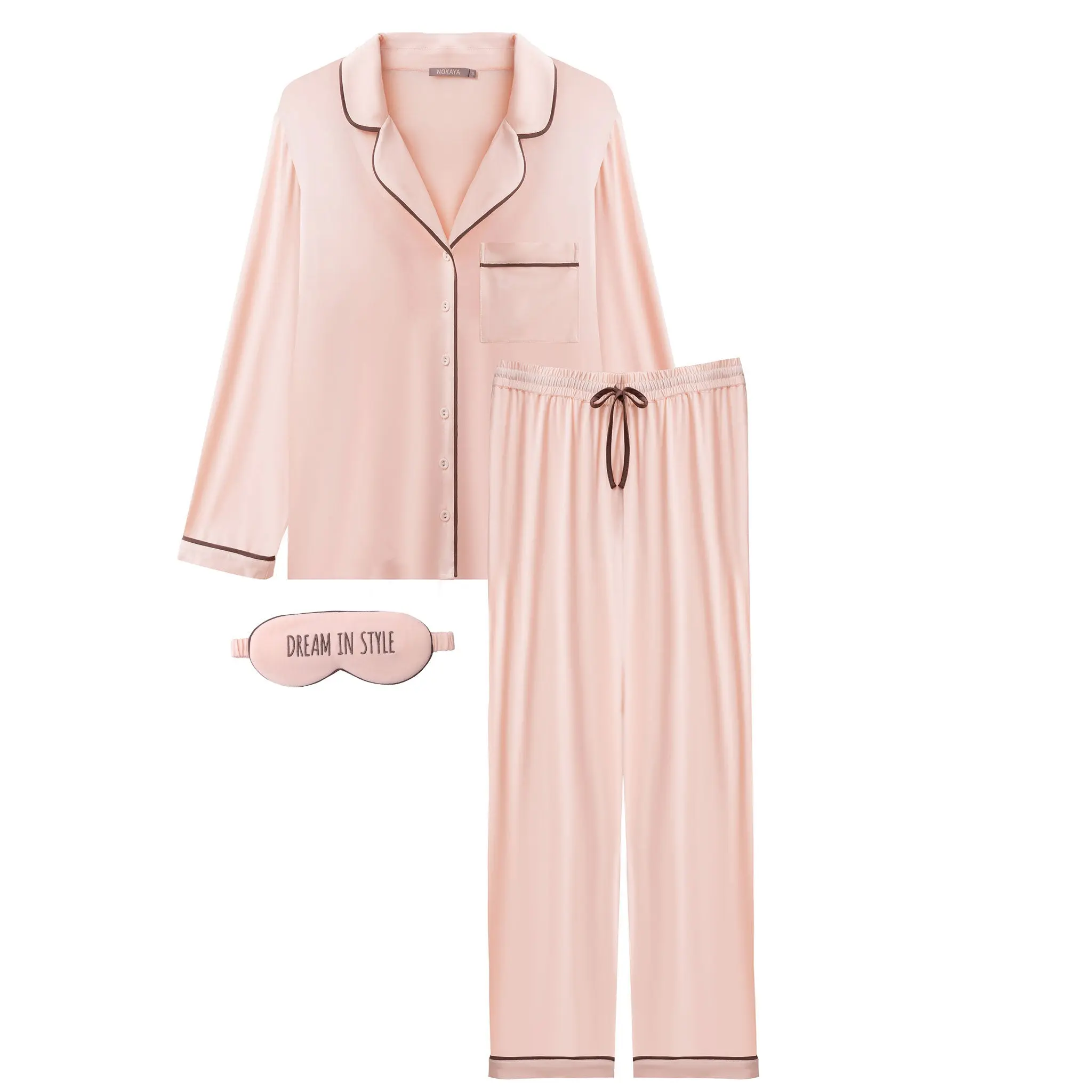 Peach Powder Women's Bamboo Long Pyjama Set - Image 8
