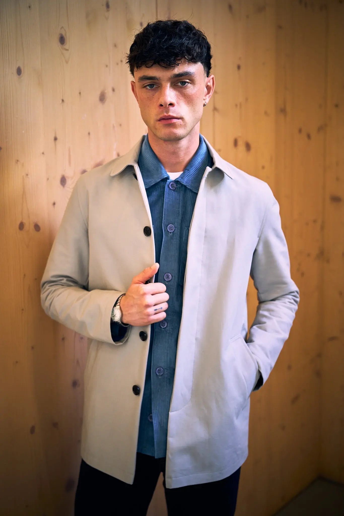 Bart Corduroy Overshirt - Blue - Image 7