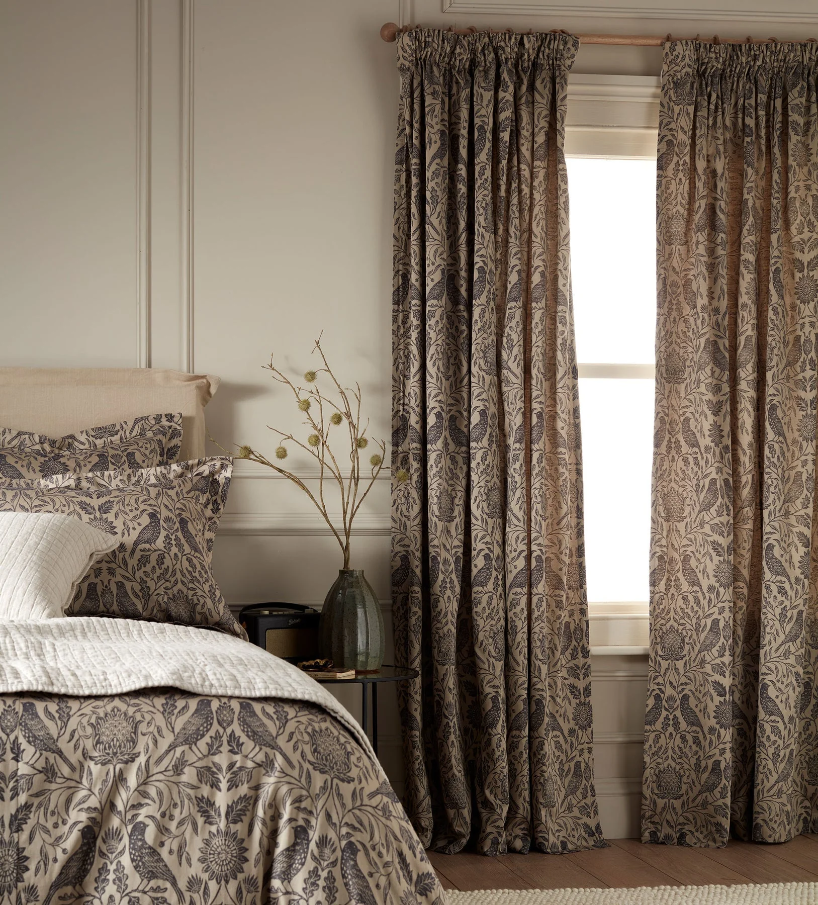 Birdie Jacquard 100% Cotton Duvet Cover - Image 3