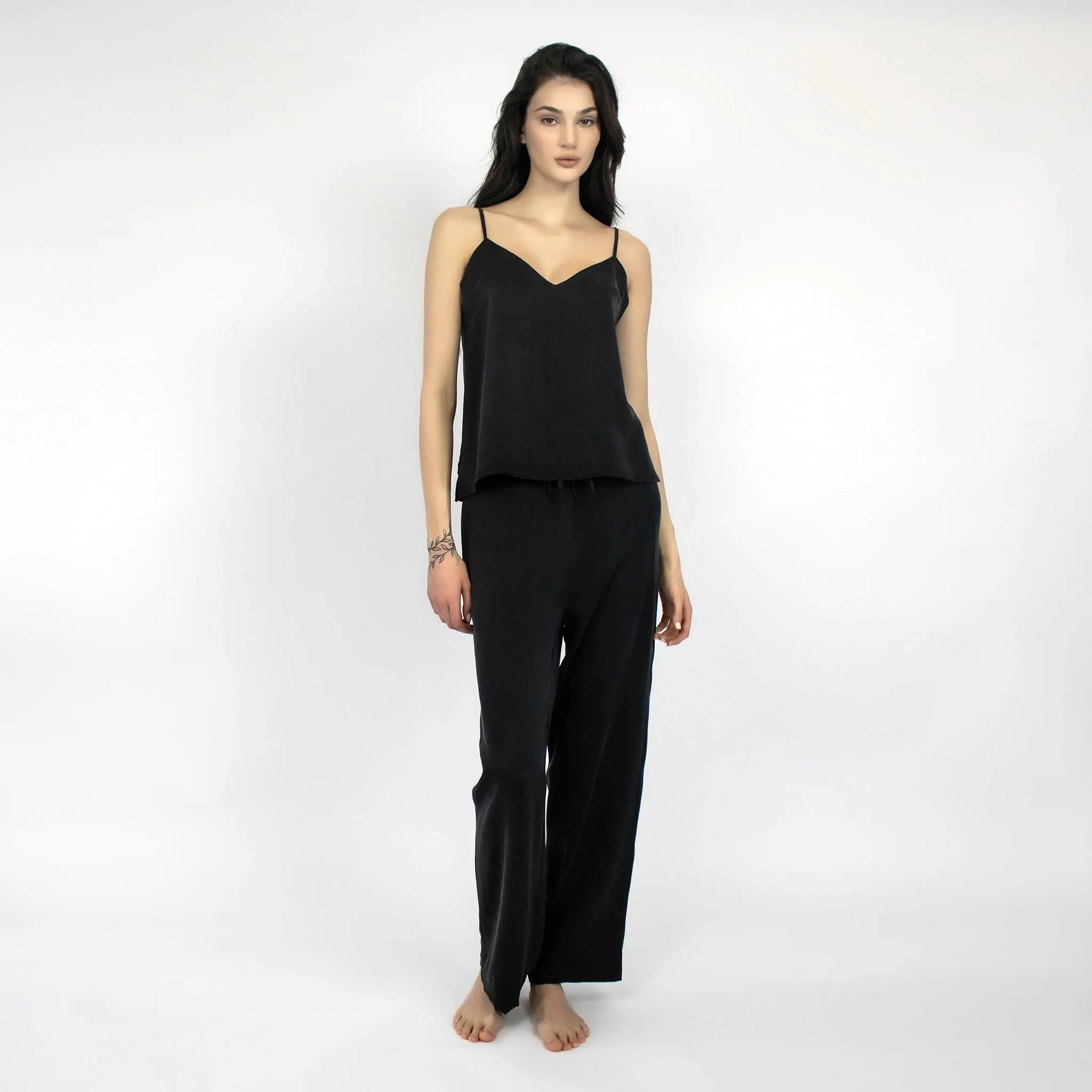 Black Women's Silk Dreamscape Pyjama Trousers - Image 6