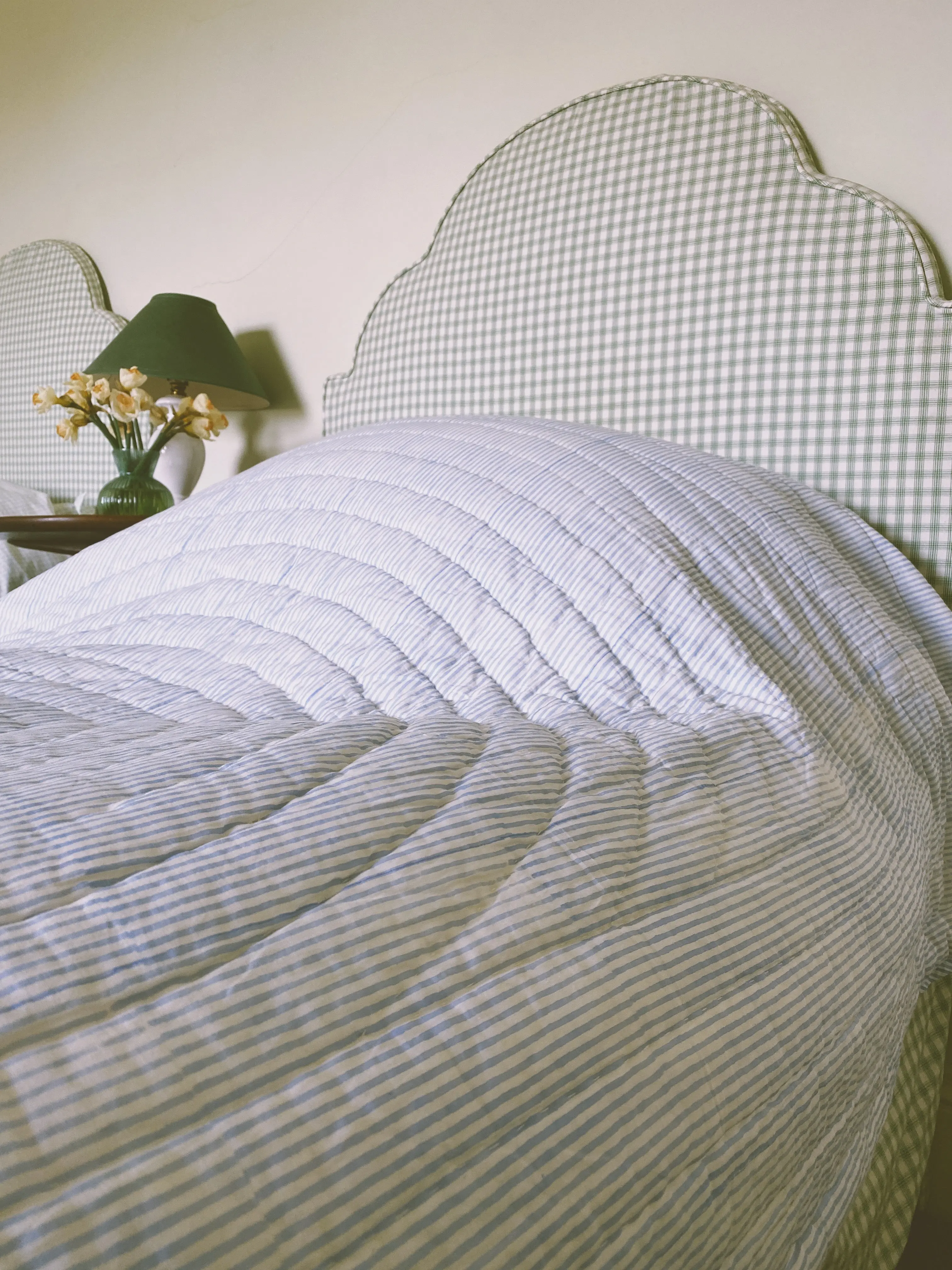 Blue Butti and Stripe Quilt - Image 4