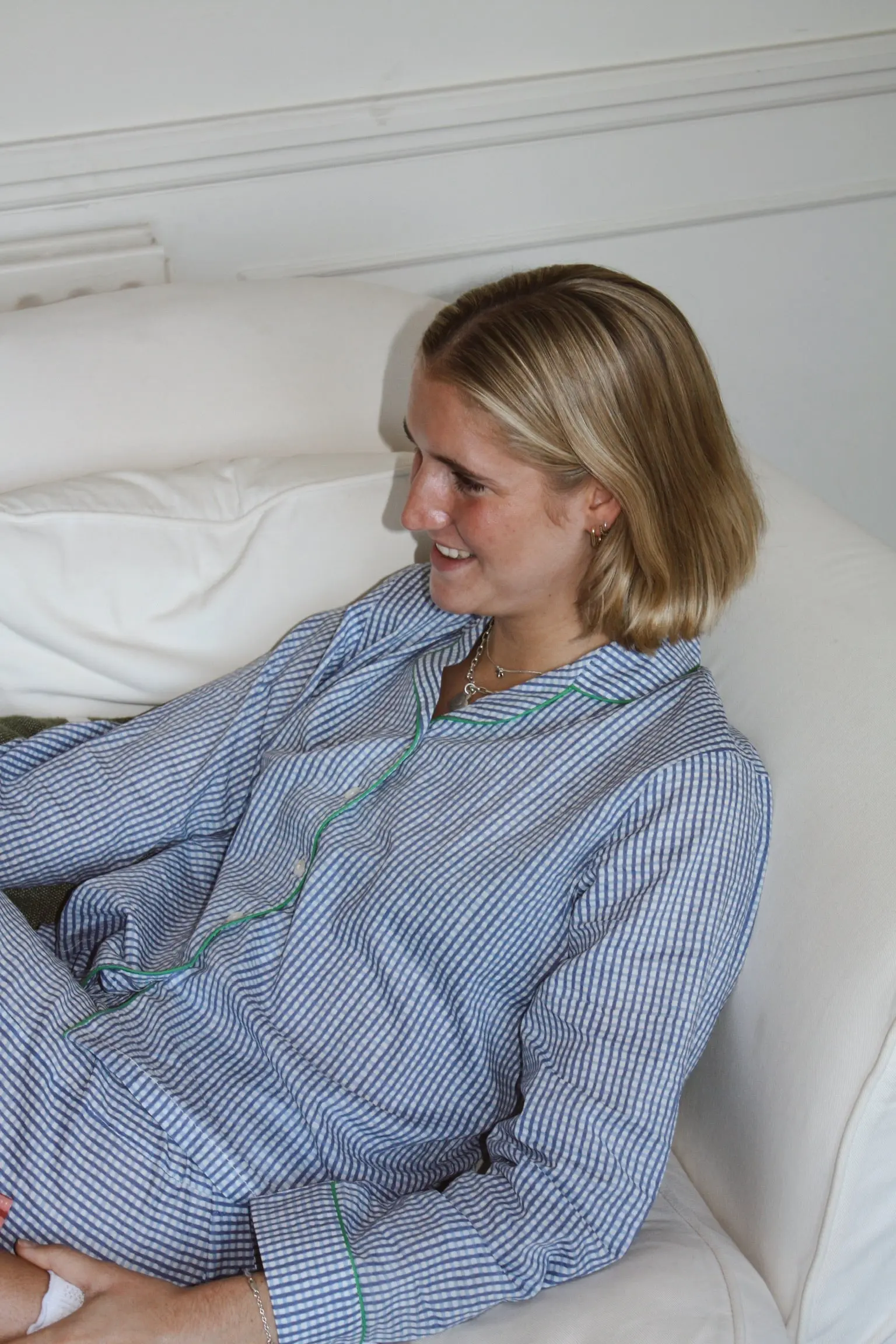 Blue Gingham Short Pyjama Set - Image 5