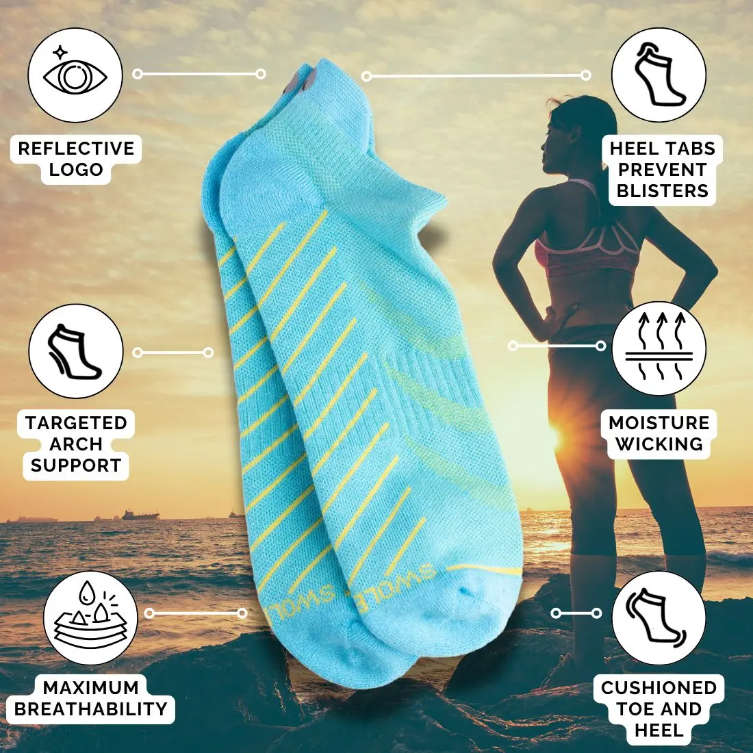 Blue Performance Trainer Socks - Image 6