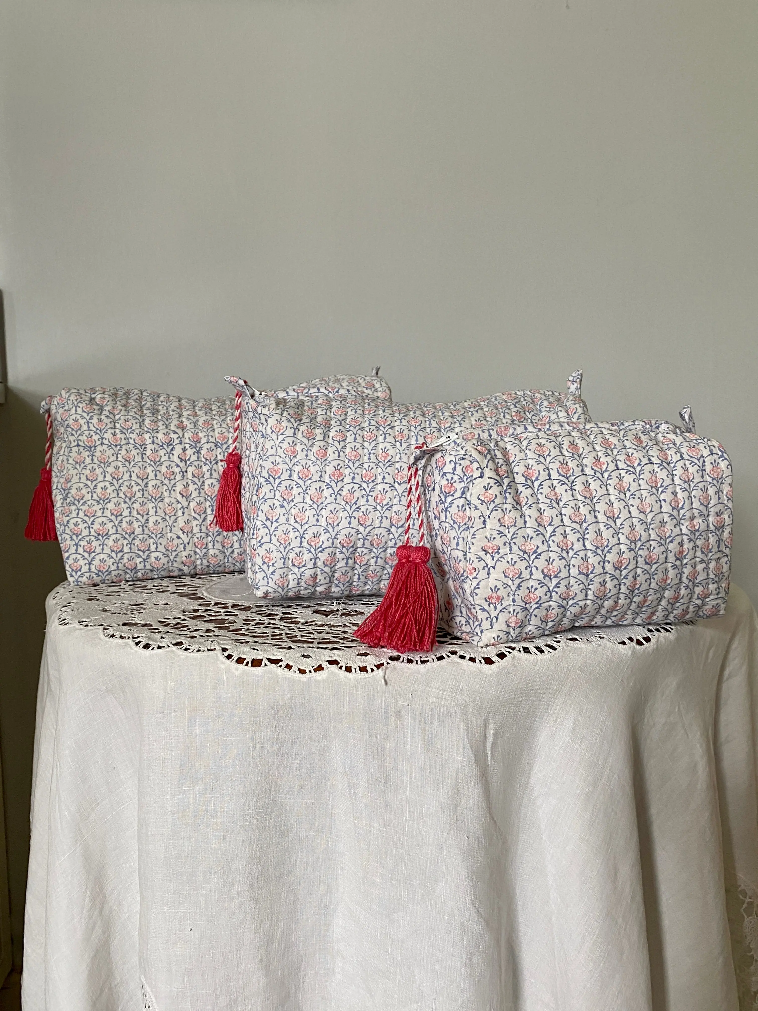 Blue / Pink Organic Cotton Wash Bag - Image 4