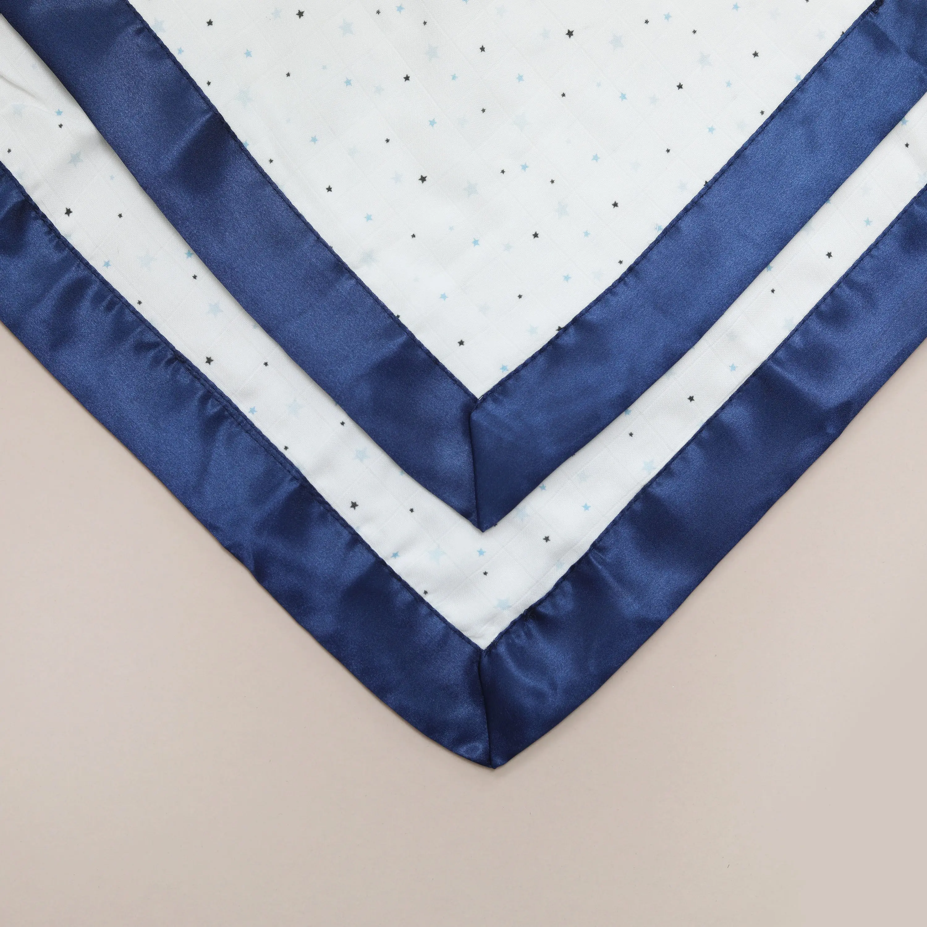 Blue Stars Satin Comforter 2-Pack - Navy Blue Satin