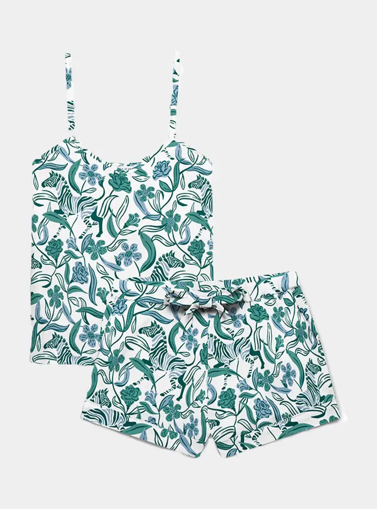 Boho Zebra Women's Cami Organic Cotton Short Set