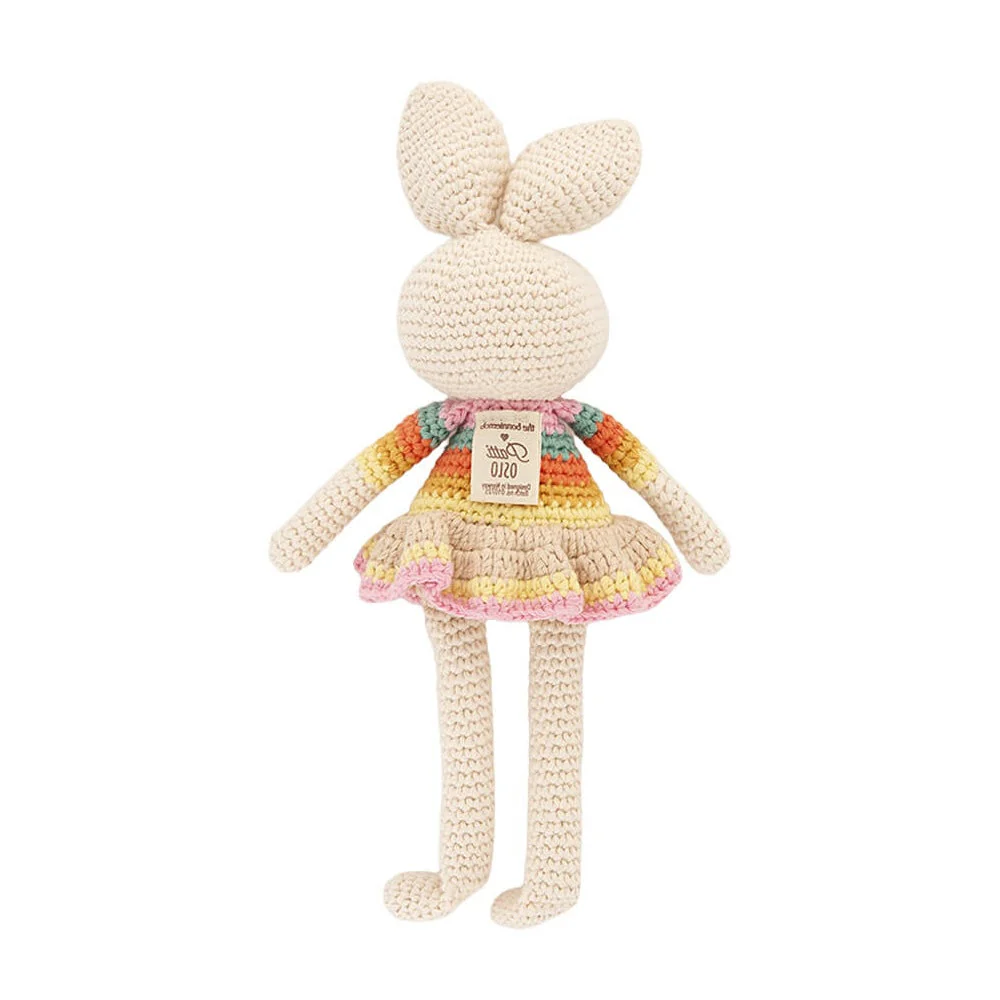 Bonnie Ballerina Bunny Crochet Toy- Pink rainbow - Image 3