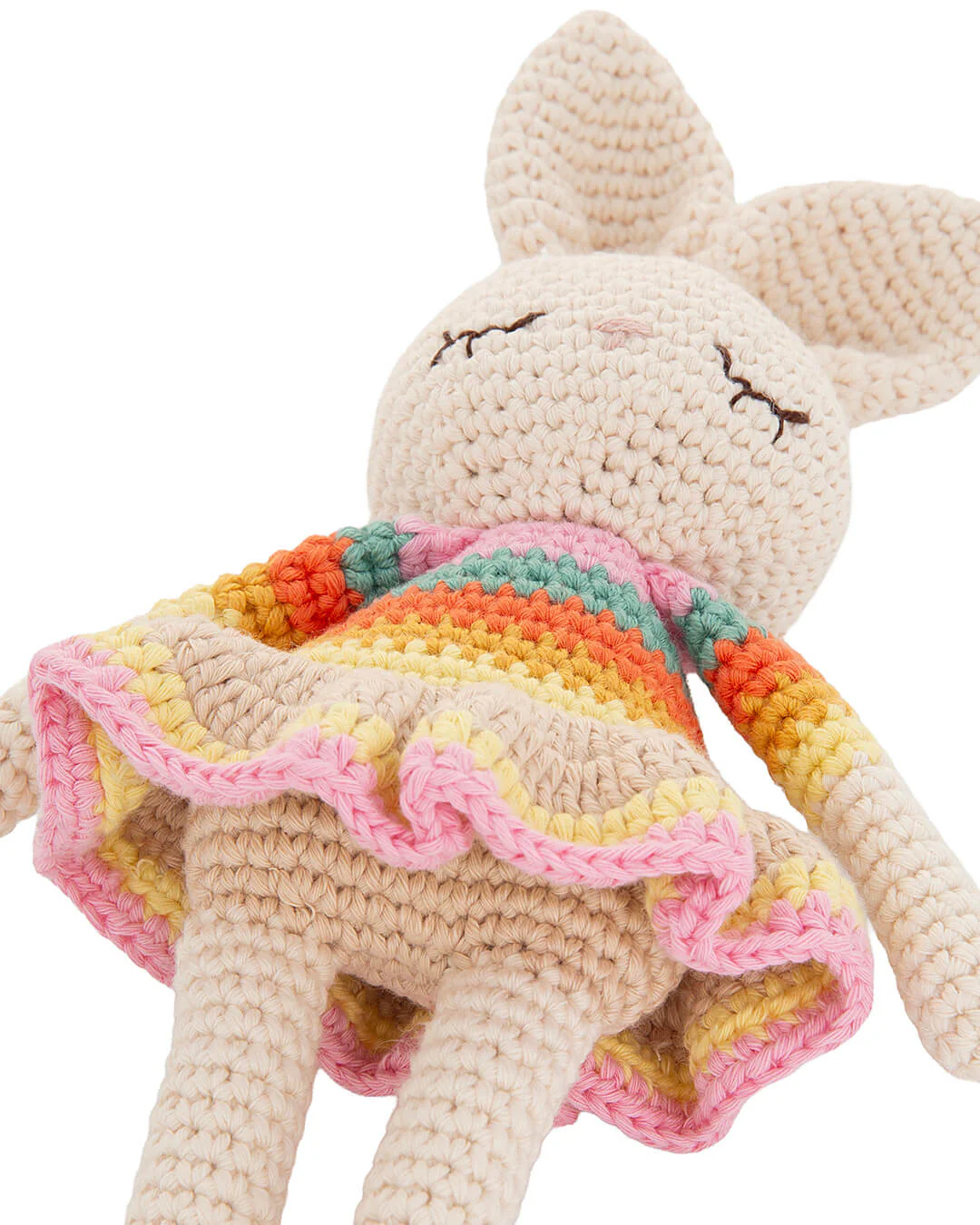 Bonnie Ballerina Bunny Crochet Toy- Pink rainbow - Image 4