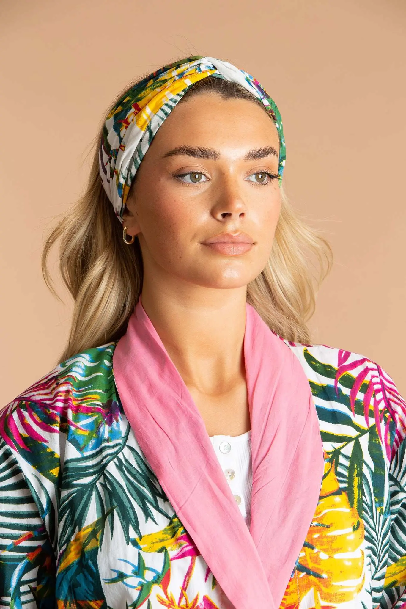 Bora Bora Floral Cotton Hair Scarf - Image 3