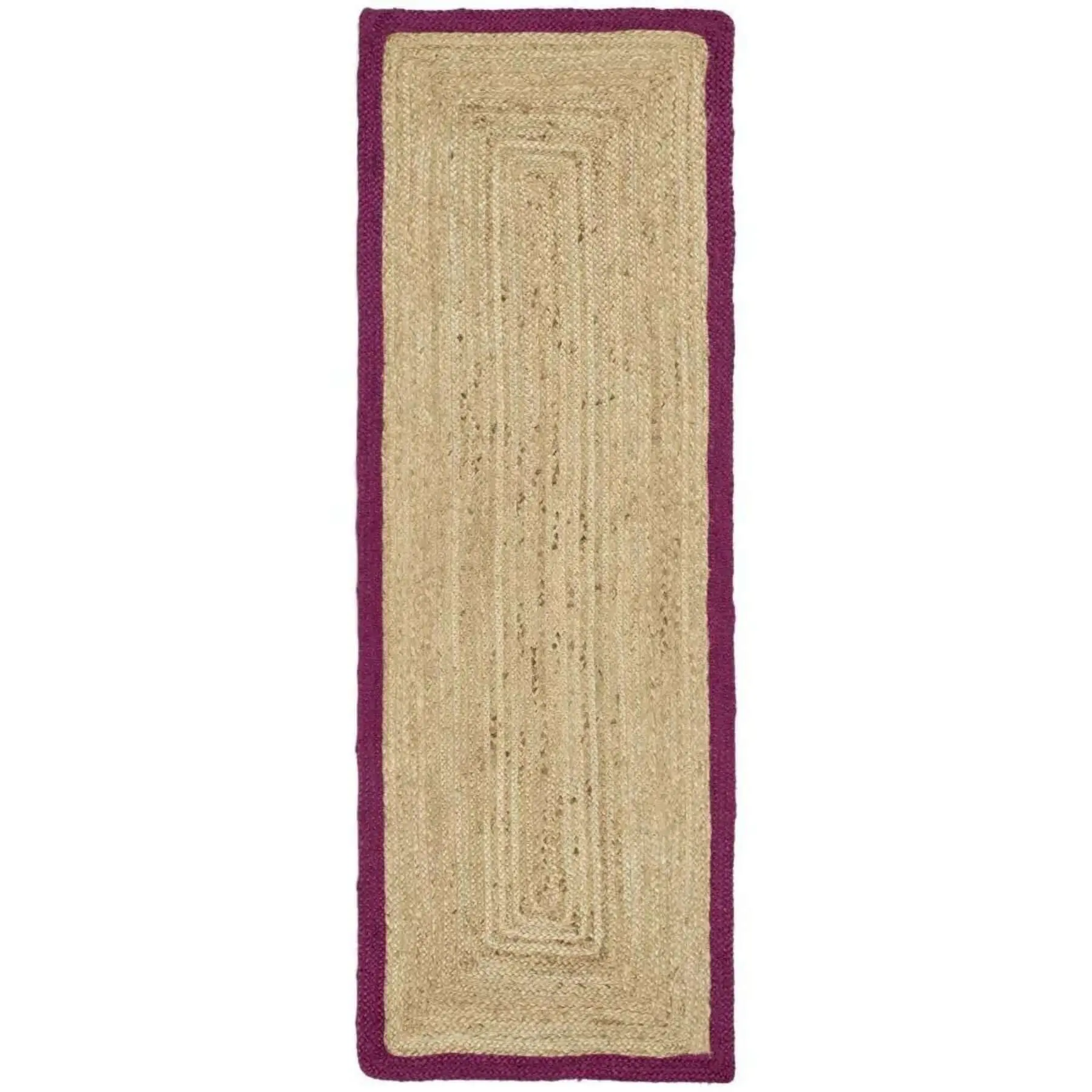 Bordered Raspberry Jute Rug - Image 4