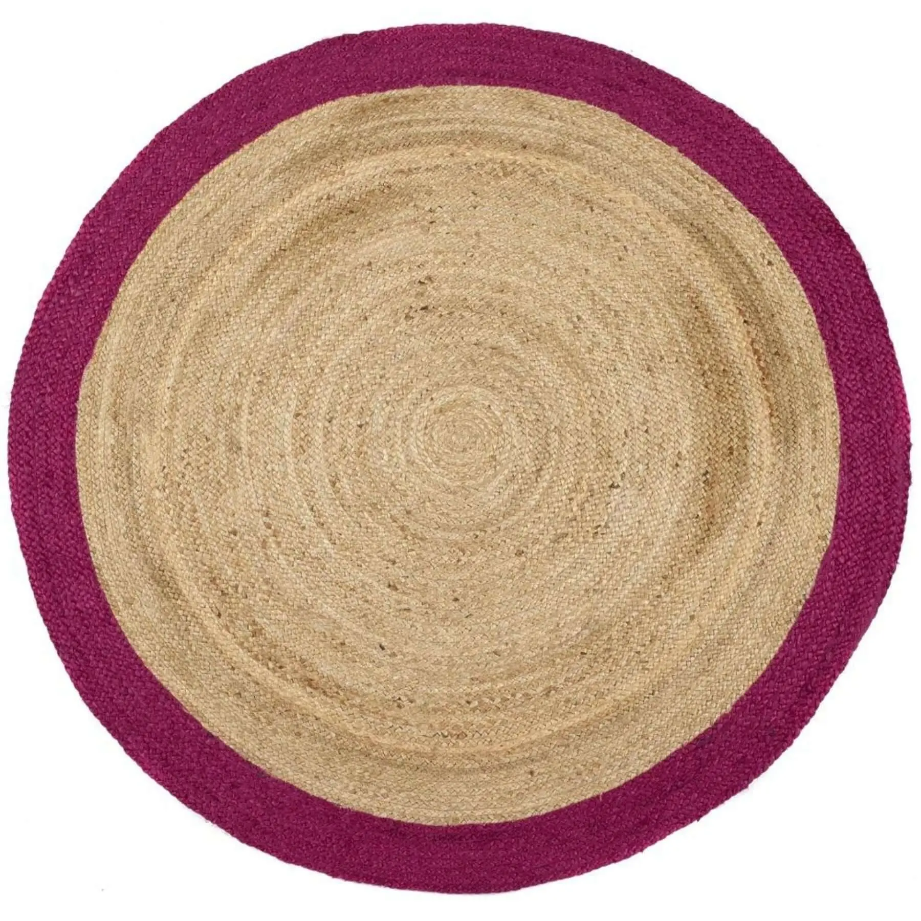 Bordered Raspberry Jute Rug - Image 5