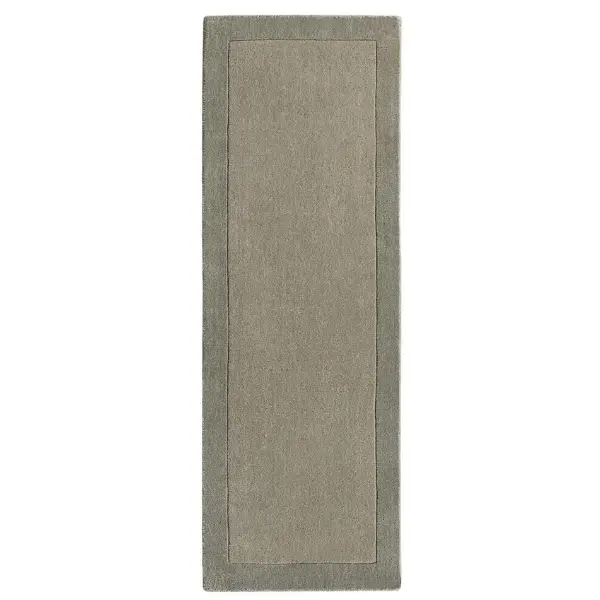 Bordered Taupe Wool Rug - Image 3