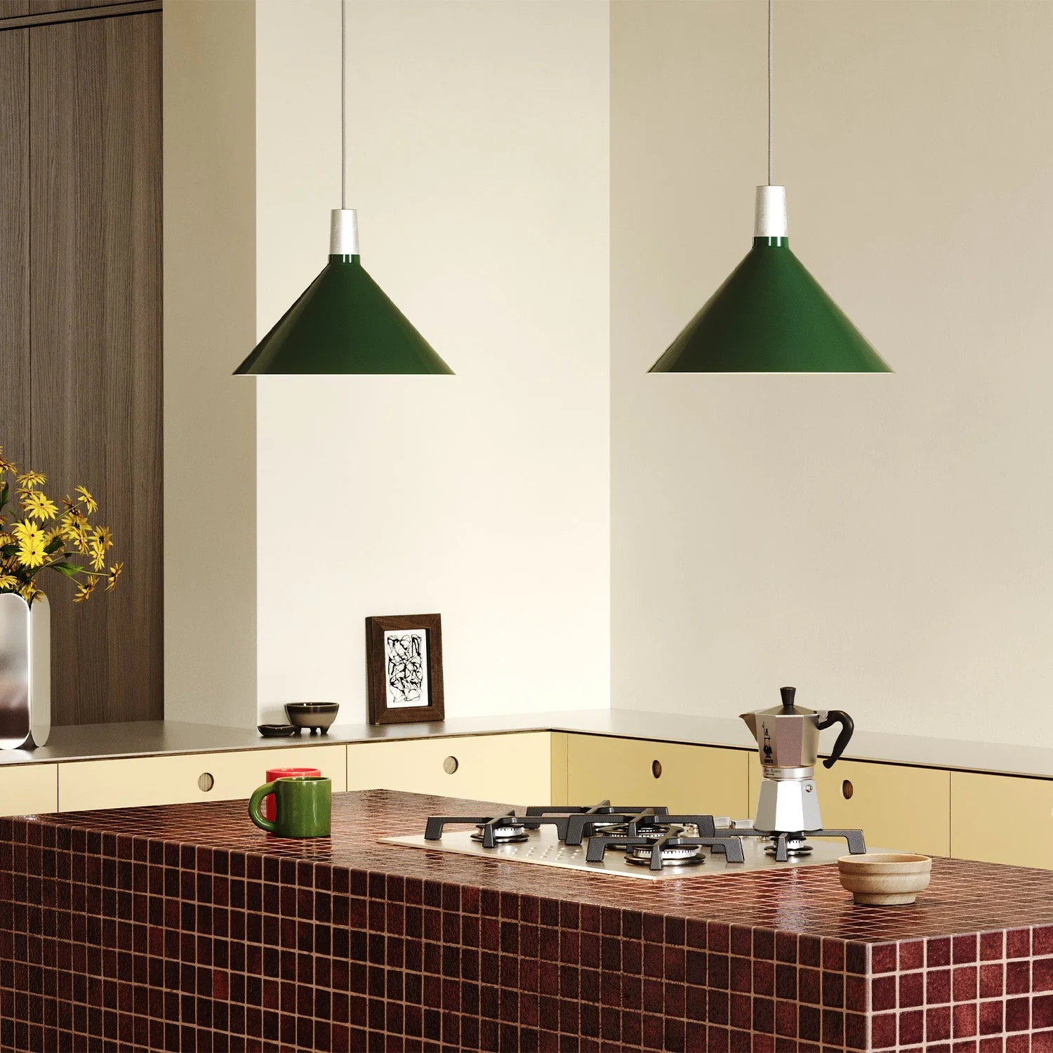 Bower Pendant Light Medium in Dark Green - Image 2