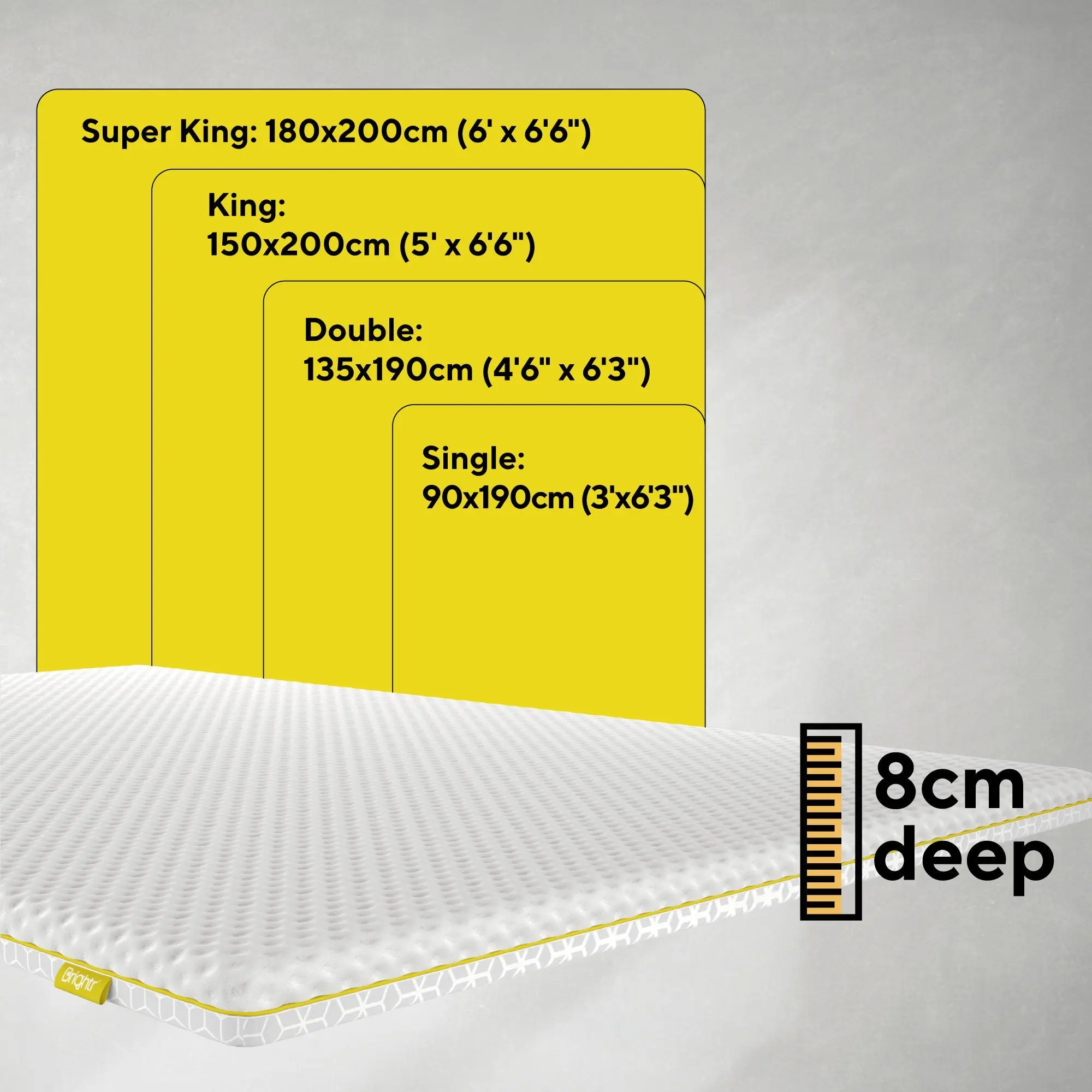 Brightr® Aurora Deluxe 2 in 1 Memory Foam mattress topper - Image 9