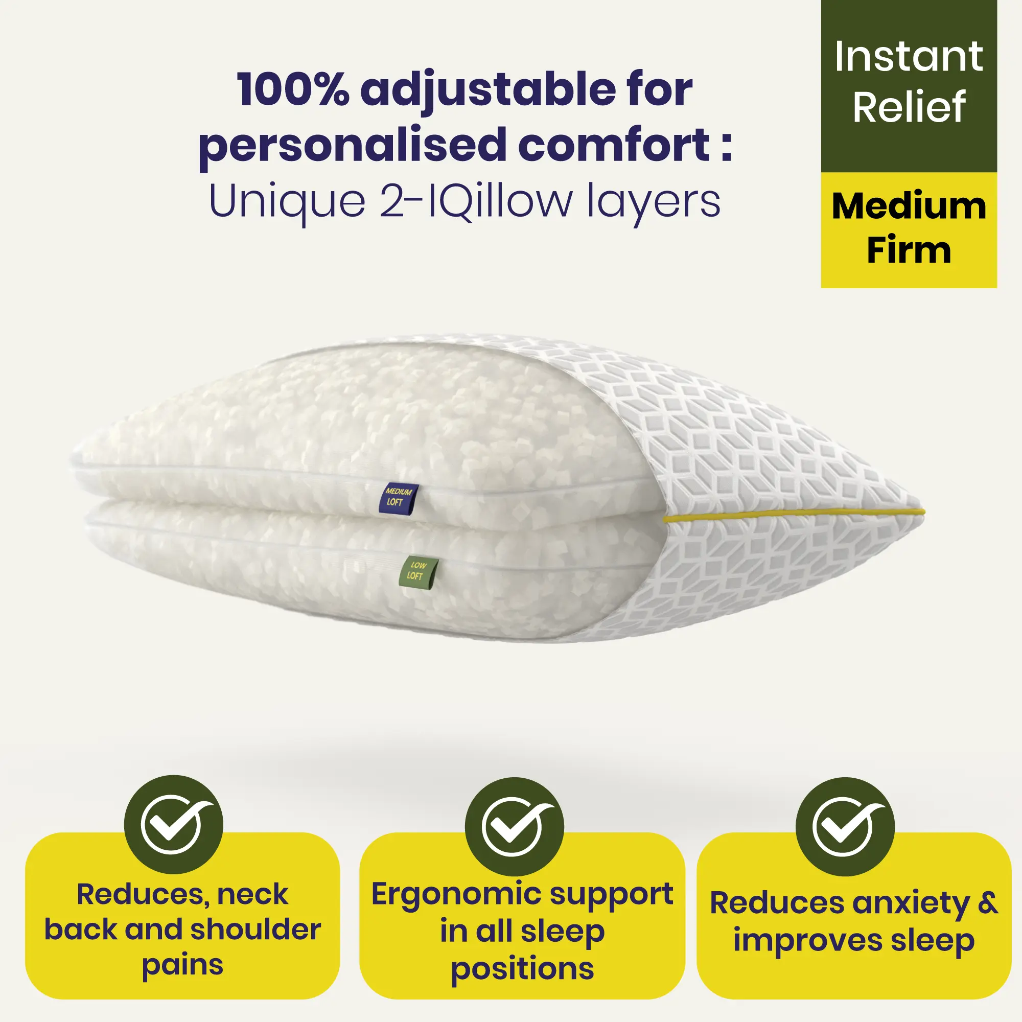 Brightr® Luna adjustable memory foam pillow bundle - Image 2