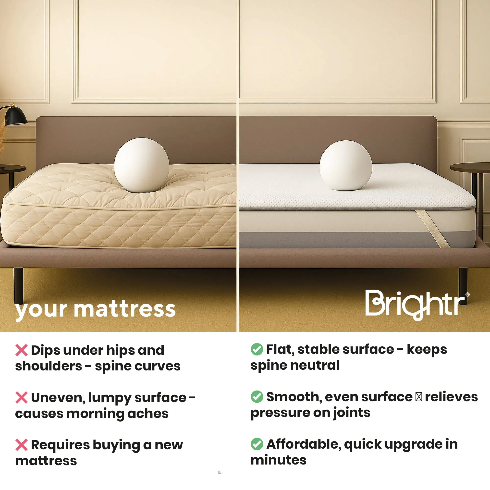 Brightr® Titan Deluxe 2 in 1 Mattress Topper - Firm/Extra Firm - Image 11
