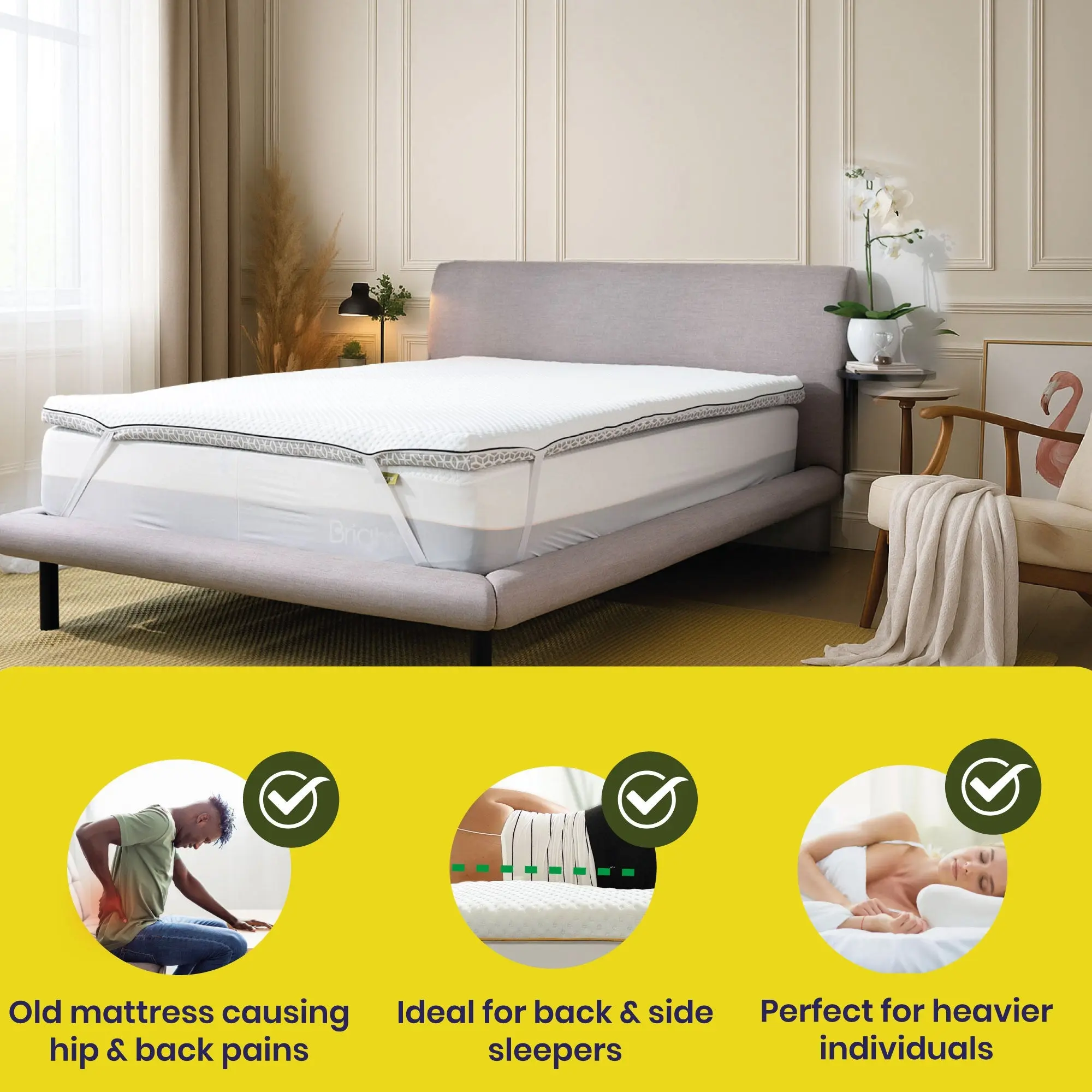 Brightr® Titan Deluxe 2 in 1 Mattress Topper - Firm/Extra Firm - Image 7