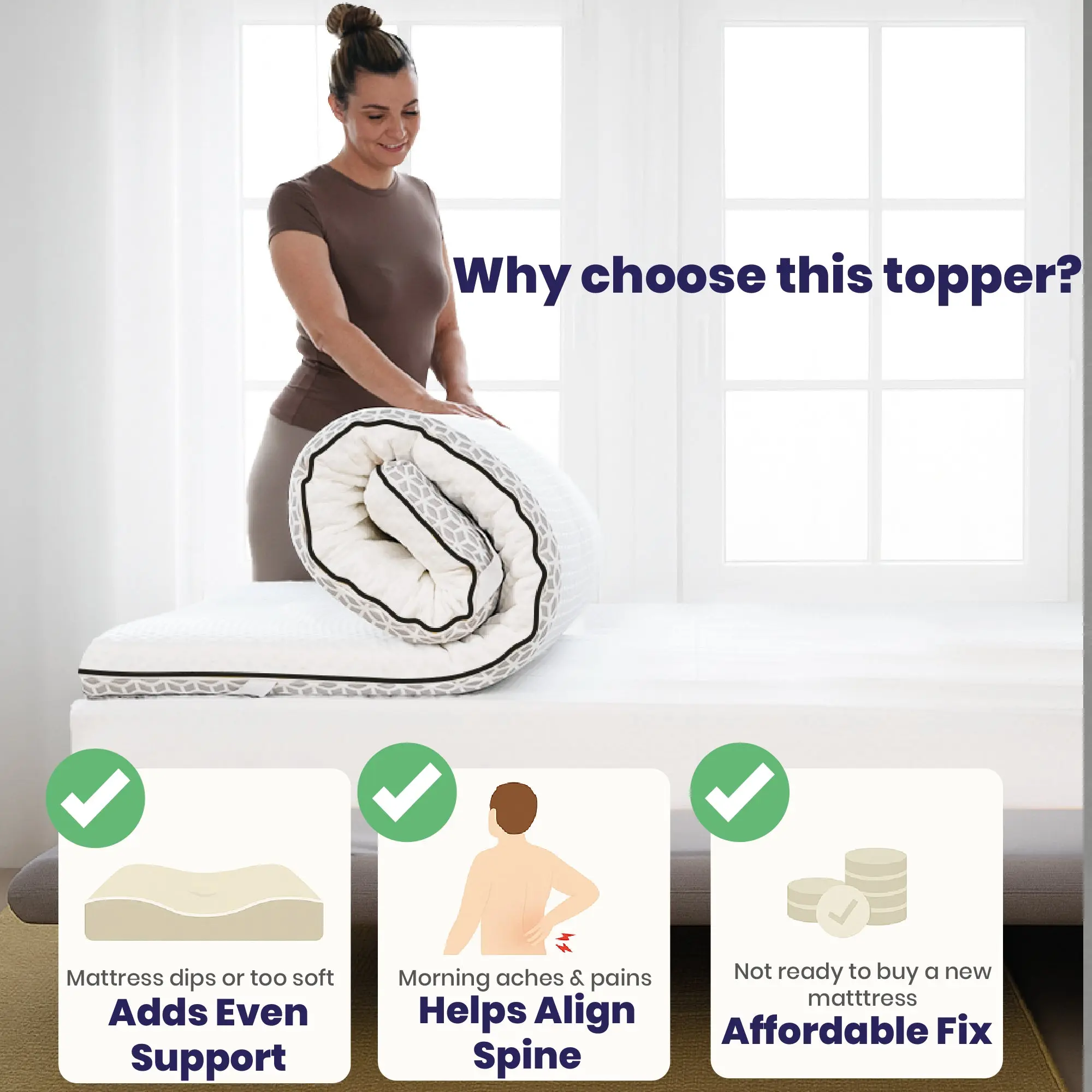Brightr® Titan Deluxe 2 in 1 Mattress Topper - Firm/Extra Firm - Image 8