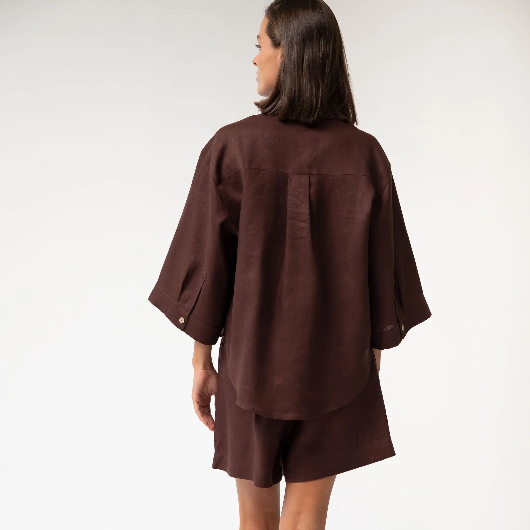 Brown Heavy Linen Shirt Perfect Days - Image 6