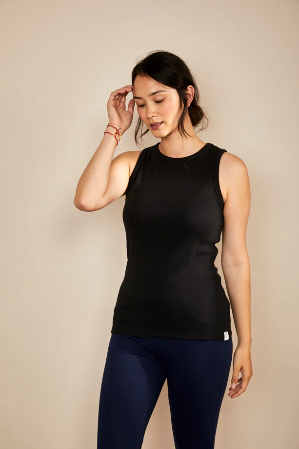 Bshirt Women's Rib Racer Vest in Black - Image 6