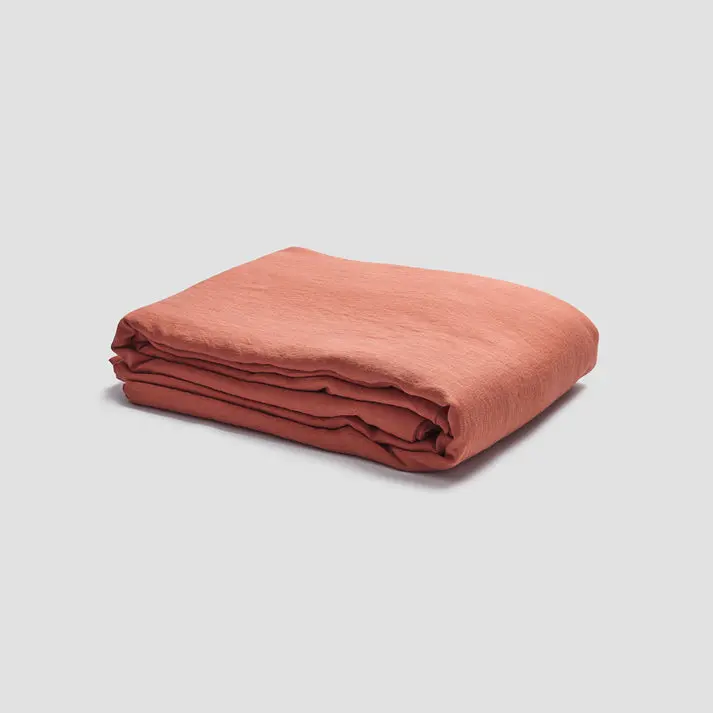 Burnt Orange Linen & Cotton Blend Duvet Cover - Image 3