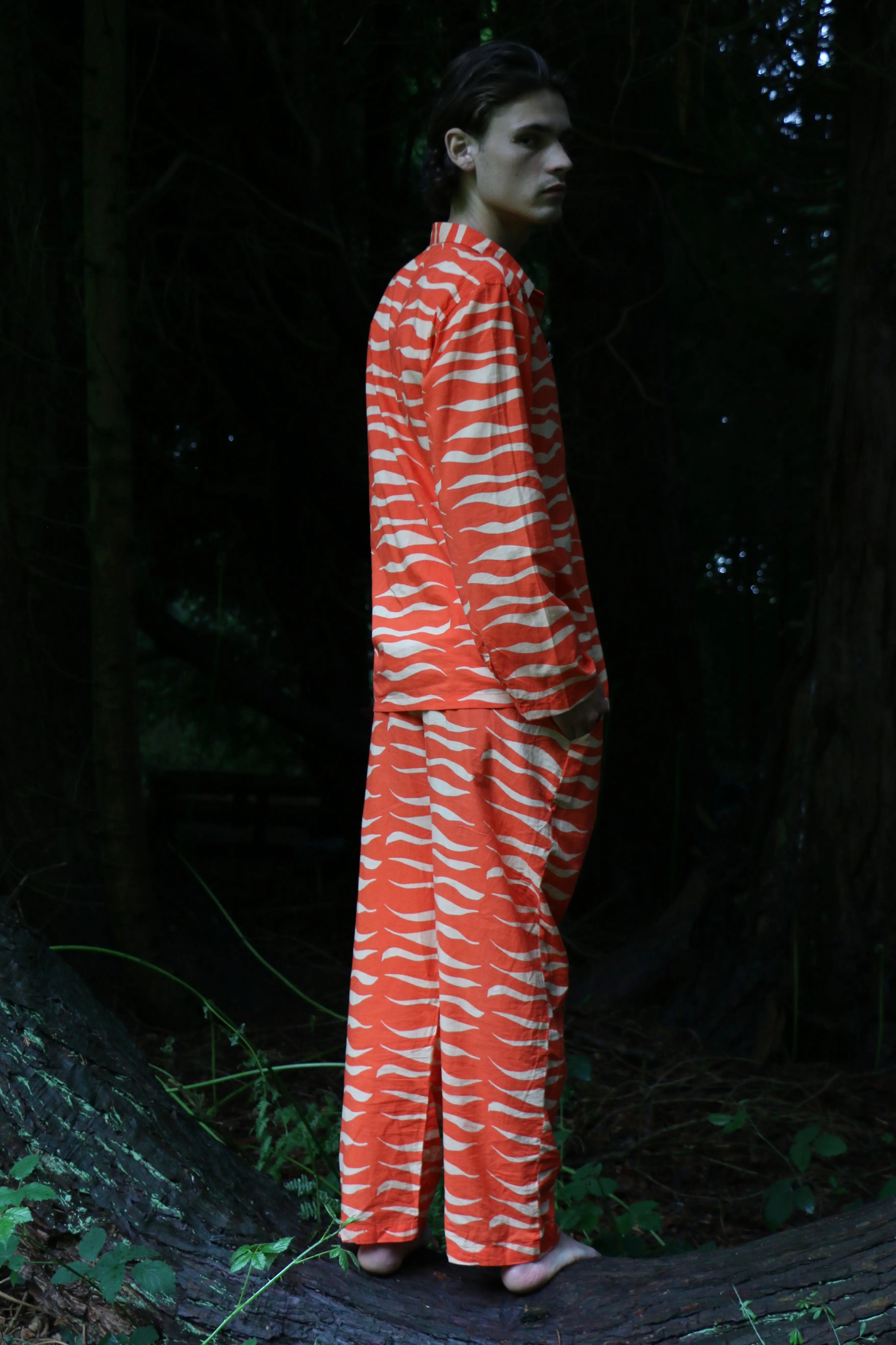 Can Tiger (Orange) Unisex Cotton Pyjama Trouser / Pyjama Trouser Set - Image 2